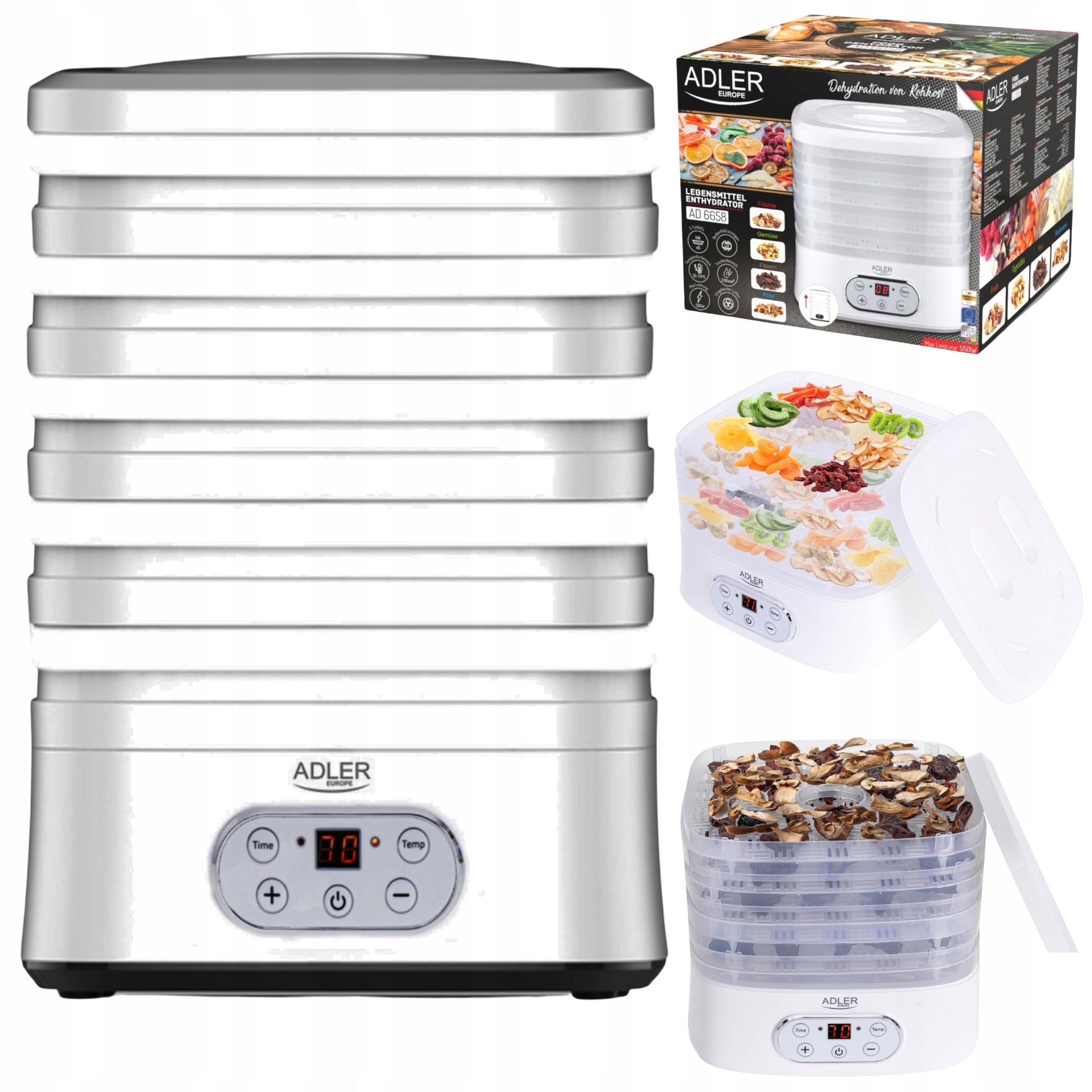 LARGE Fruit Mushroom Dryer Vegetable Thermocouple 550W 5 Trays High Trays
