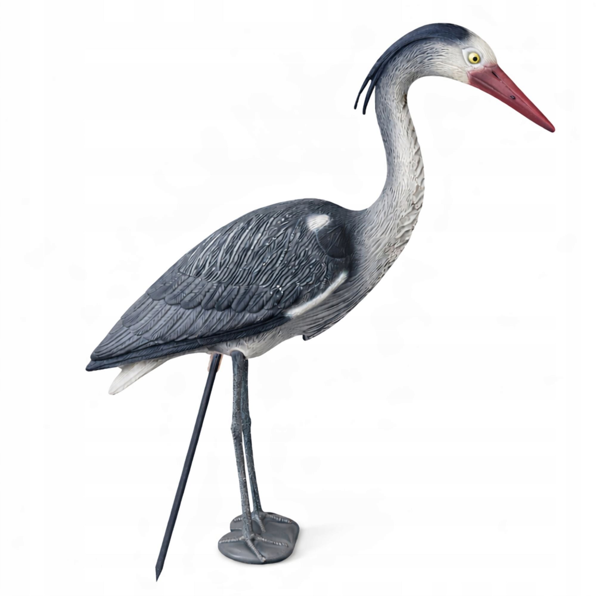 LARGE GARDEN FIGURINE FIGURE DECORATION FOR GARDEN LIKE A LIVING HERON STANDING XL Product height 65 cm