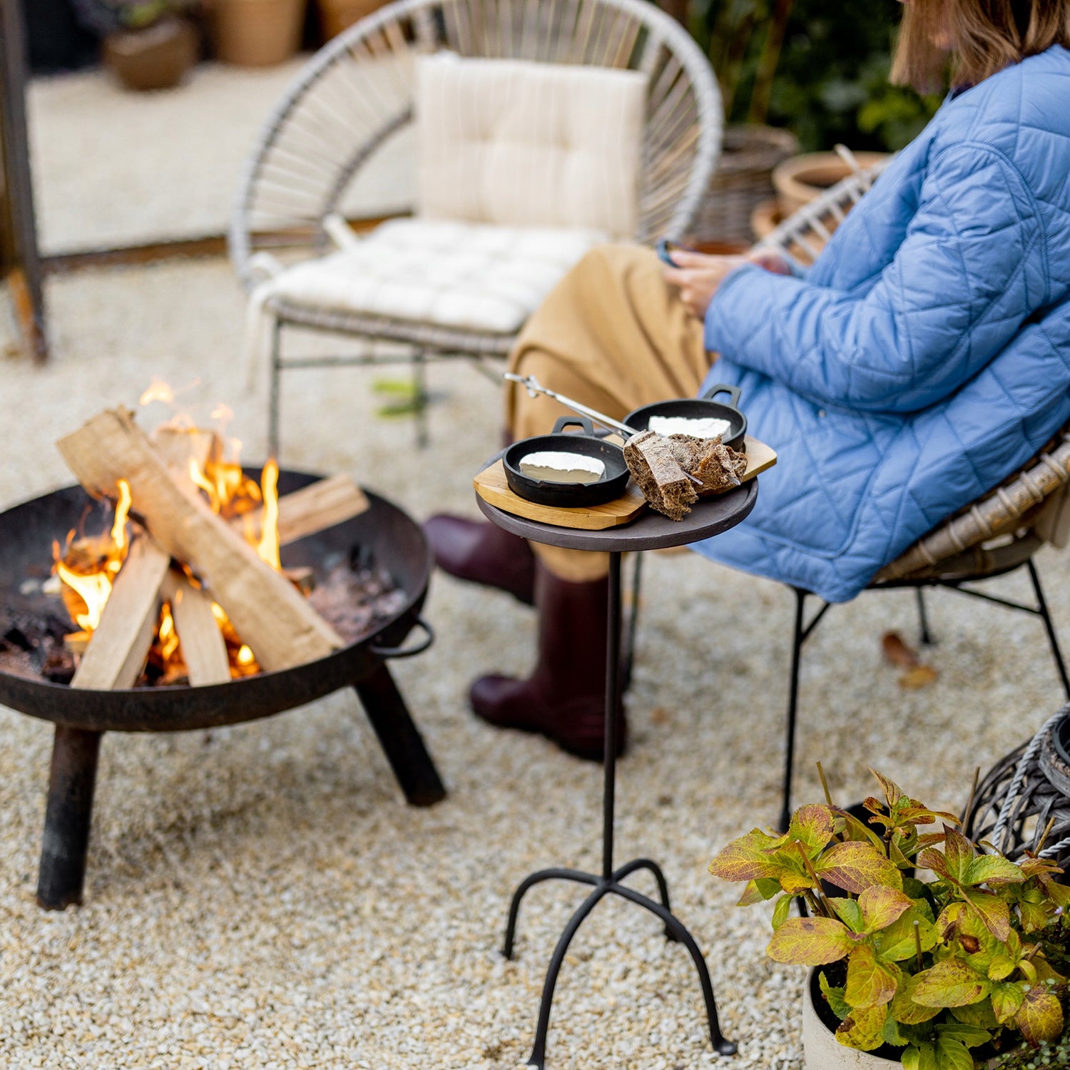 LARGE GARDEN FIRE PIT FOR FIRE PIT GRILL CAULDRON STEEL BLACK HEAVY Manufacturer no brand