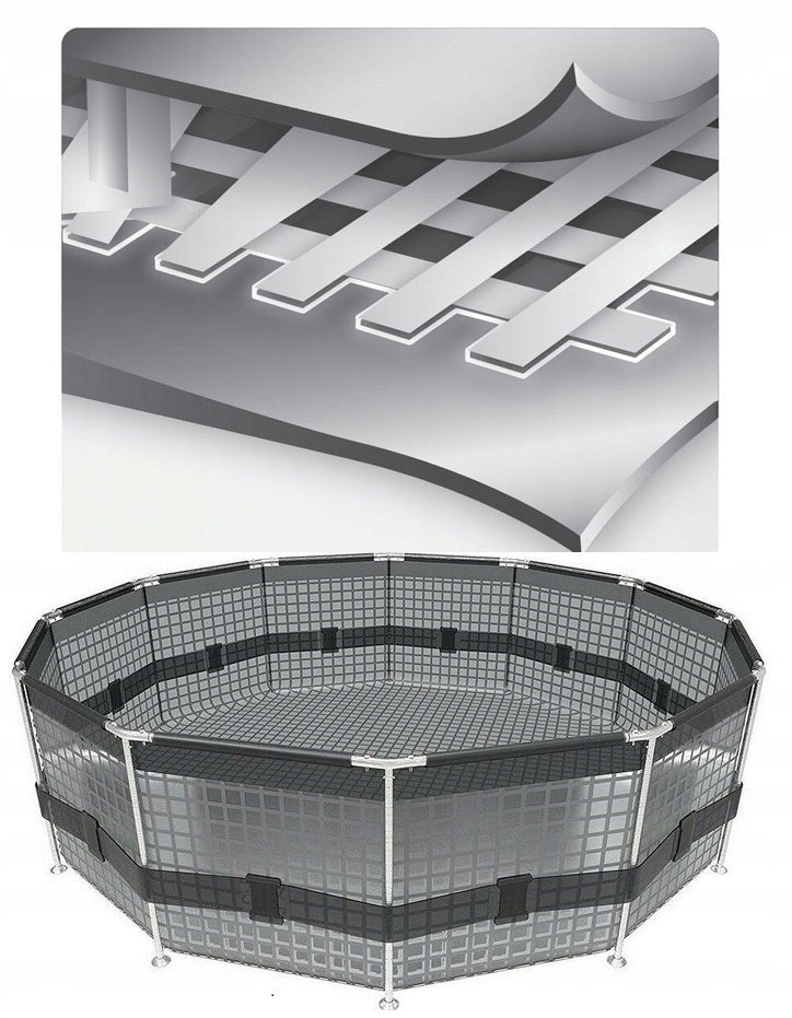 LARGE GARDEN FRAME POOL WITH PUMP 366x76 cm RATTAN MODEL 2026 Brand Polygroup Limited