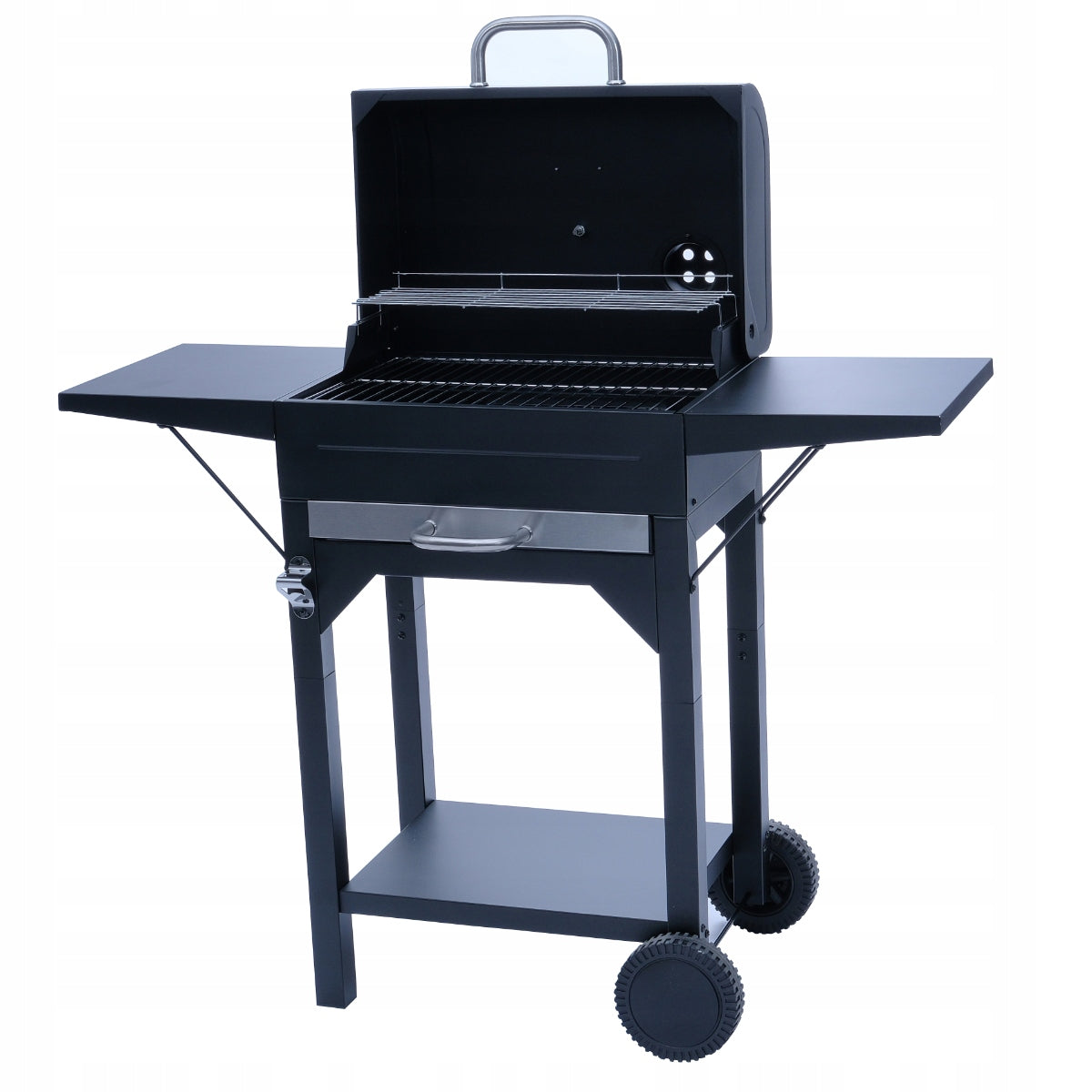 LARGE GARDEN GRILL LANDGRAF + SHELVES + ASHTRAY Grate length 48 cm