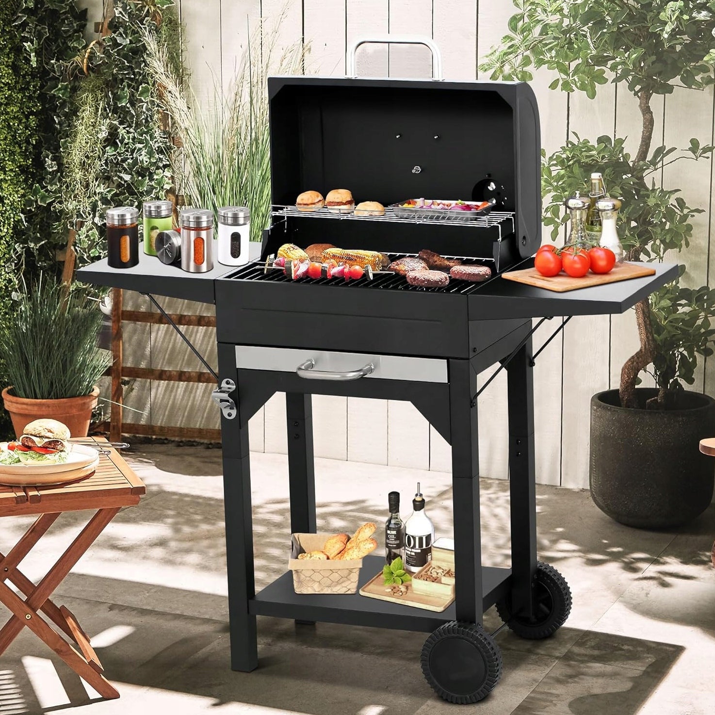 LARGE GARDEN GRILL LANDGRAF + SHELVES + ASHTRAY Manufacturer code OAK HUNTER