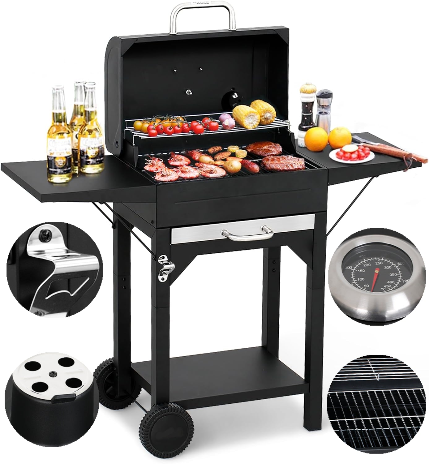 LARGE GARDEN GRILL LANDGRAF + SHELVES + ASHTRAY