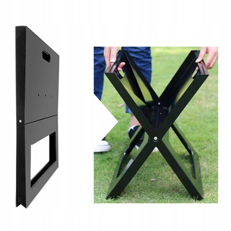 LARGE GARDEN GRILL PORTABLE FOLDING HIKING BBQ FOR CAMPING SUITCASE Grate length 42 cm