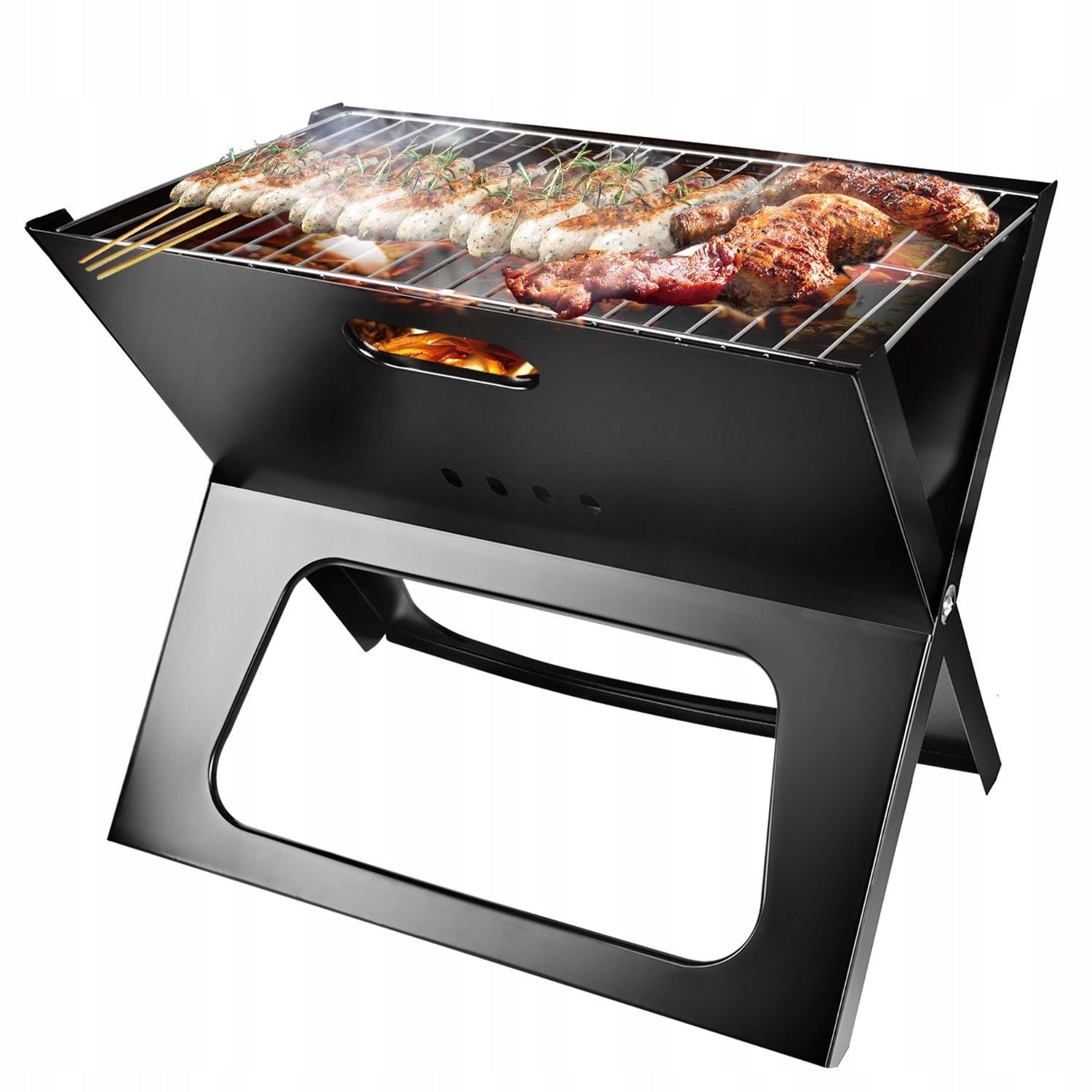 LARGE GARDEN GRILL PORTABLE FOLDING HIKING BBQ FOR CAMPING SUITCASE