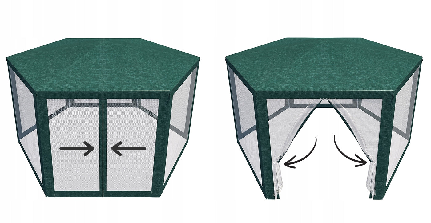 LARGE GARDEN TENT TRADE PAVILION 6 WALLS WITH MOSQUITO NET GAZEBO FOR GARDEN Width 2 m