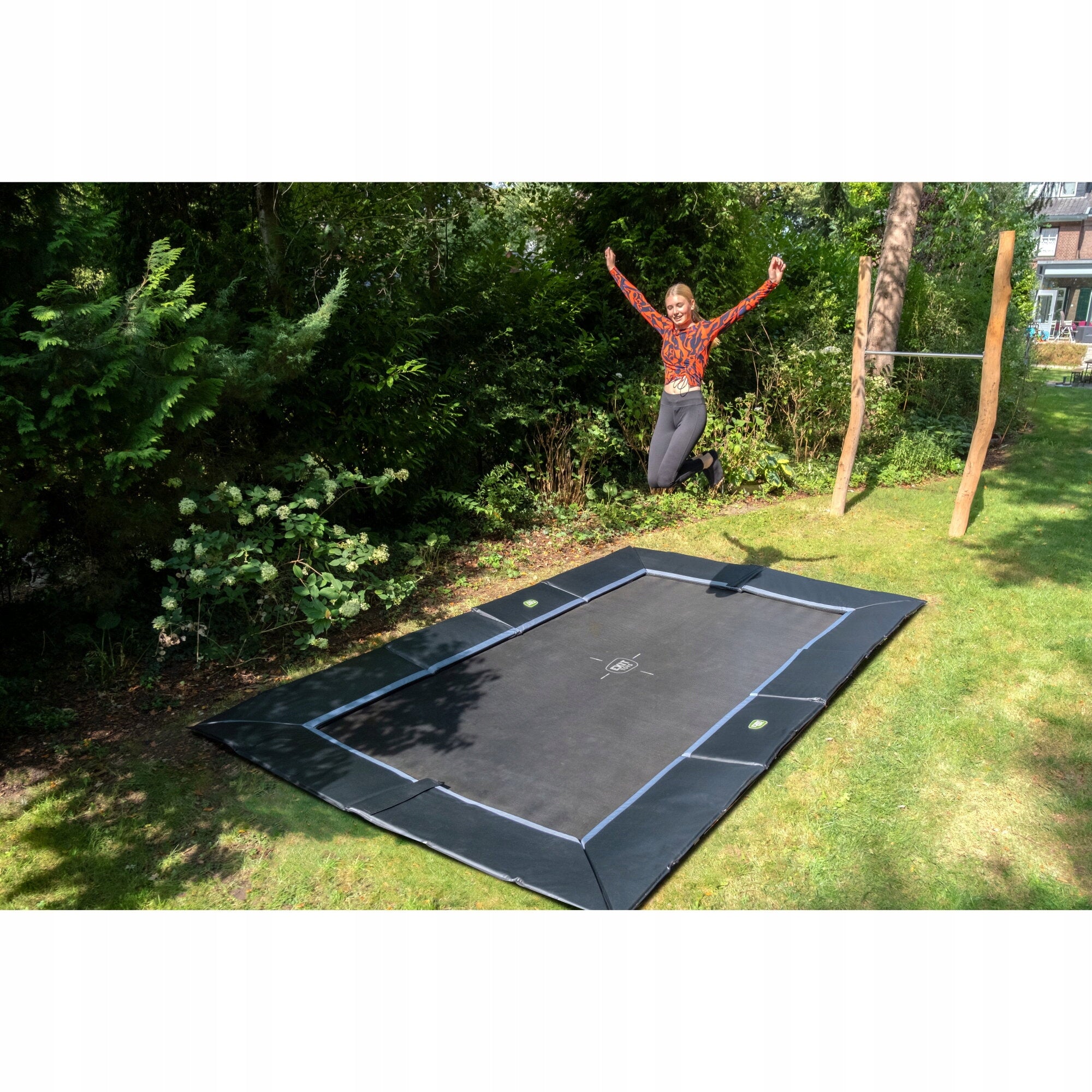 LARGE GARDEN TRAMPOLINE GROUND RECTANGULAR 244x427 CM BLACK Manufacturer code 10.89.84.00