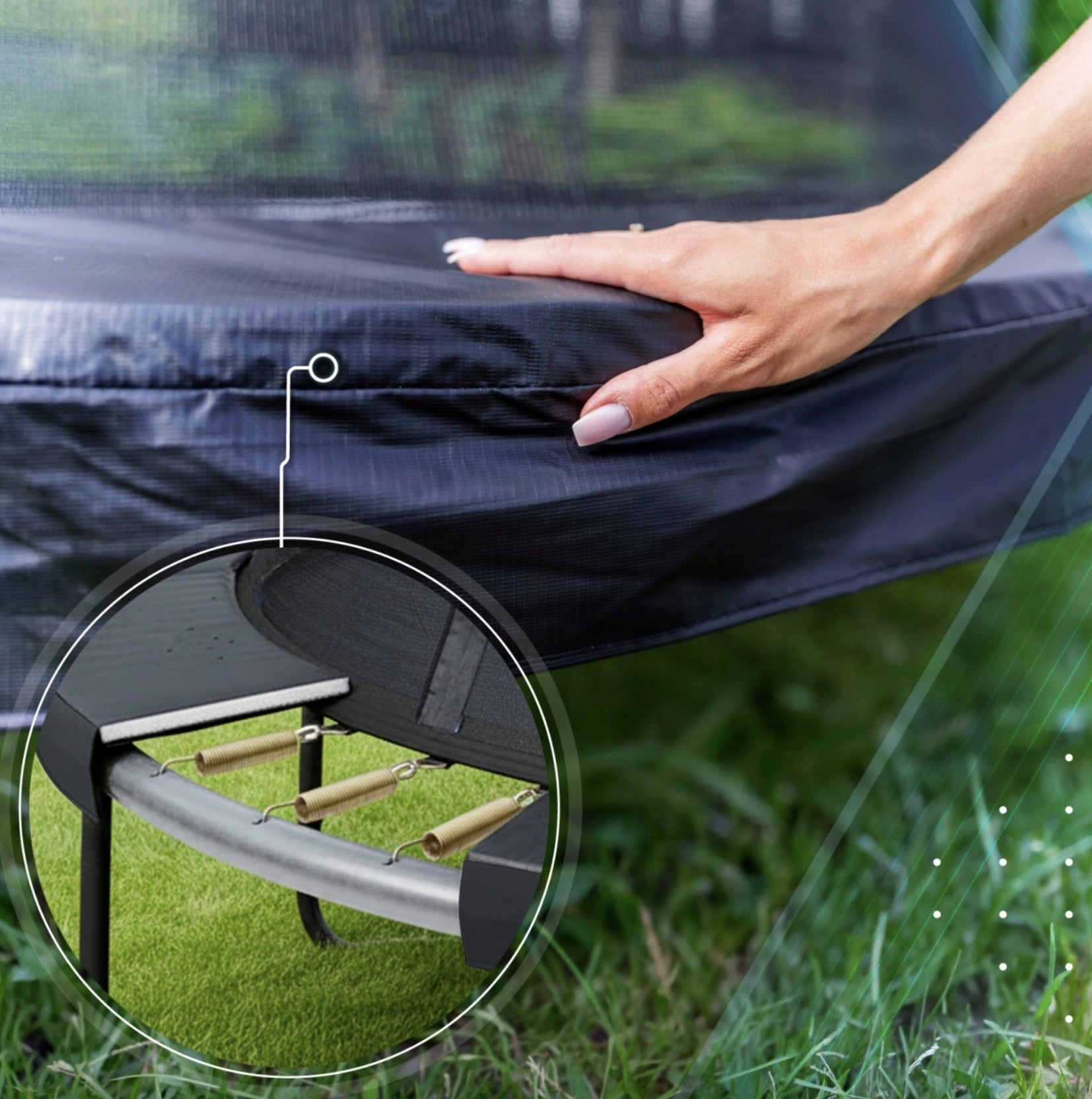 LARGE GARDEN TRAMPOLINE WITH NET FOR CHILDREN ADULTS THUNDER 183 CM 6FT Manufacturer code INSIDE-6FT
