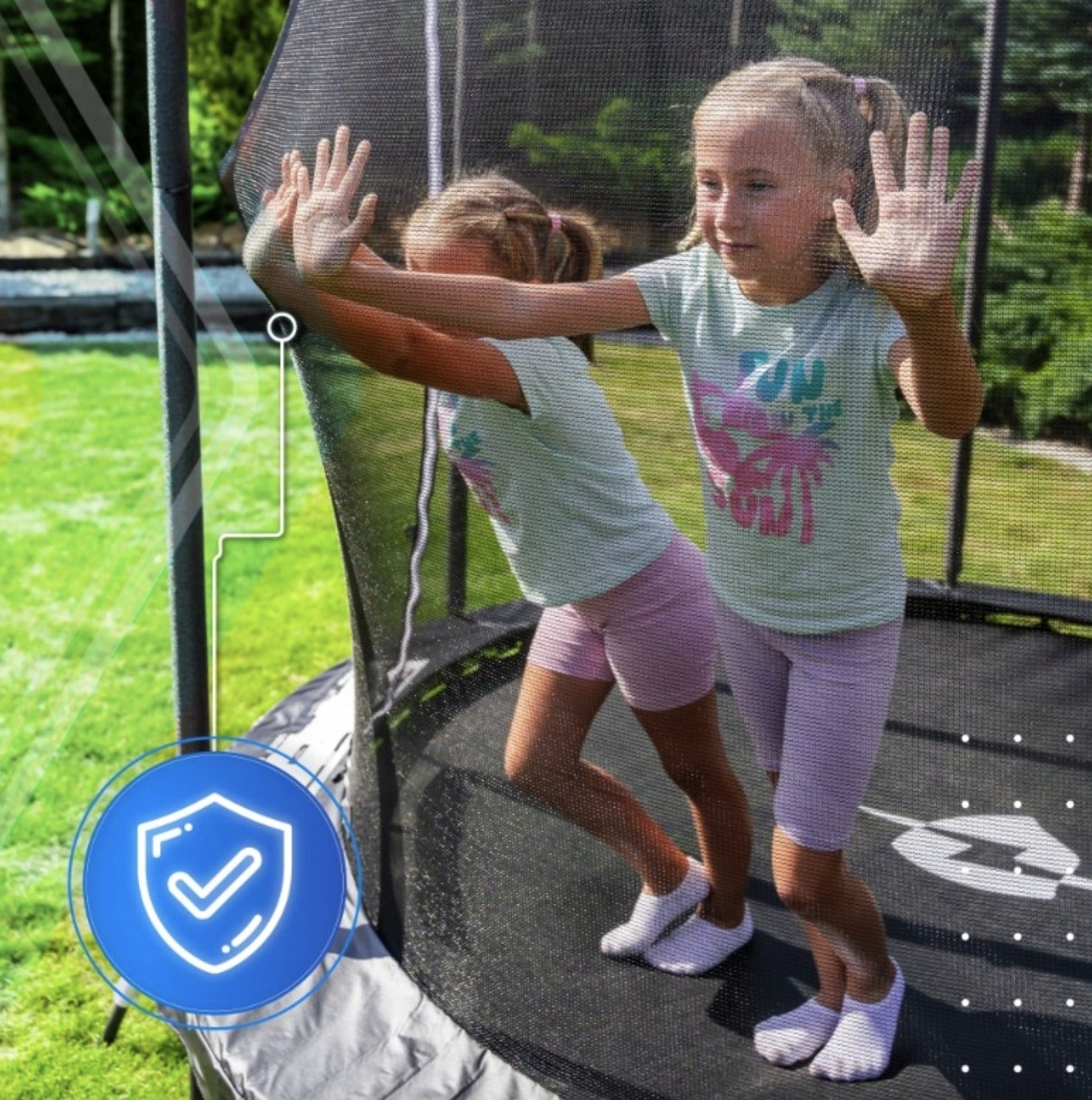 LARGE GARDEN TRAMPOLINE WITH NET FOR CHILDREN ADULTS THUNDER 183 CM 6FT Total height 210 cm