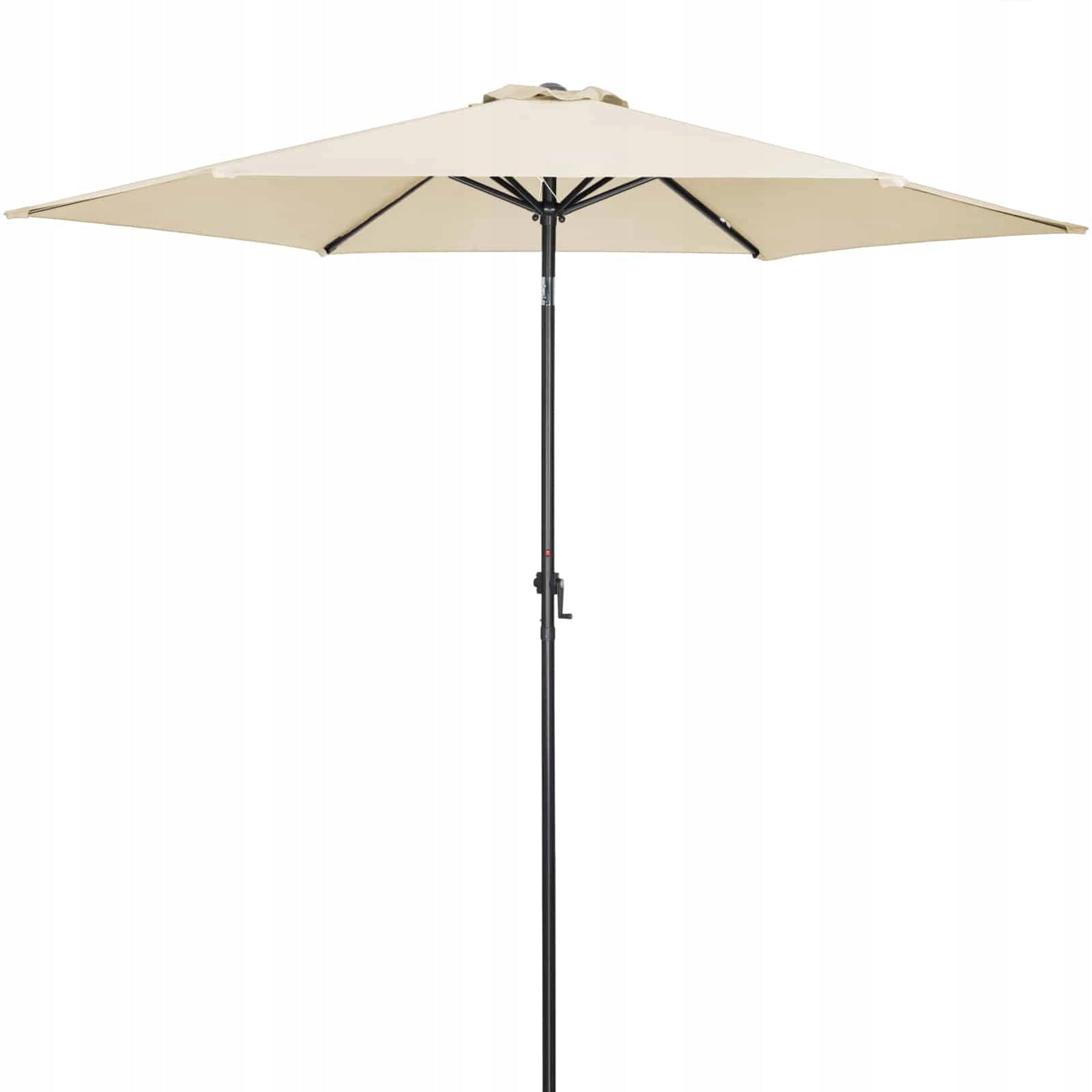 LARGE GARDEN UMBRELLA WITH A DIAMETER OF 270CM WITH LED CRANK Color beige