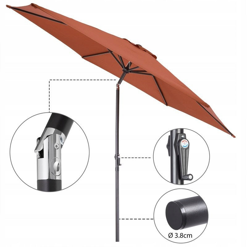 LARGE GARDEN UMBRELLA WITH A DIAMETER OF 300 CM WITH CRANK Diameter/width 300 cm