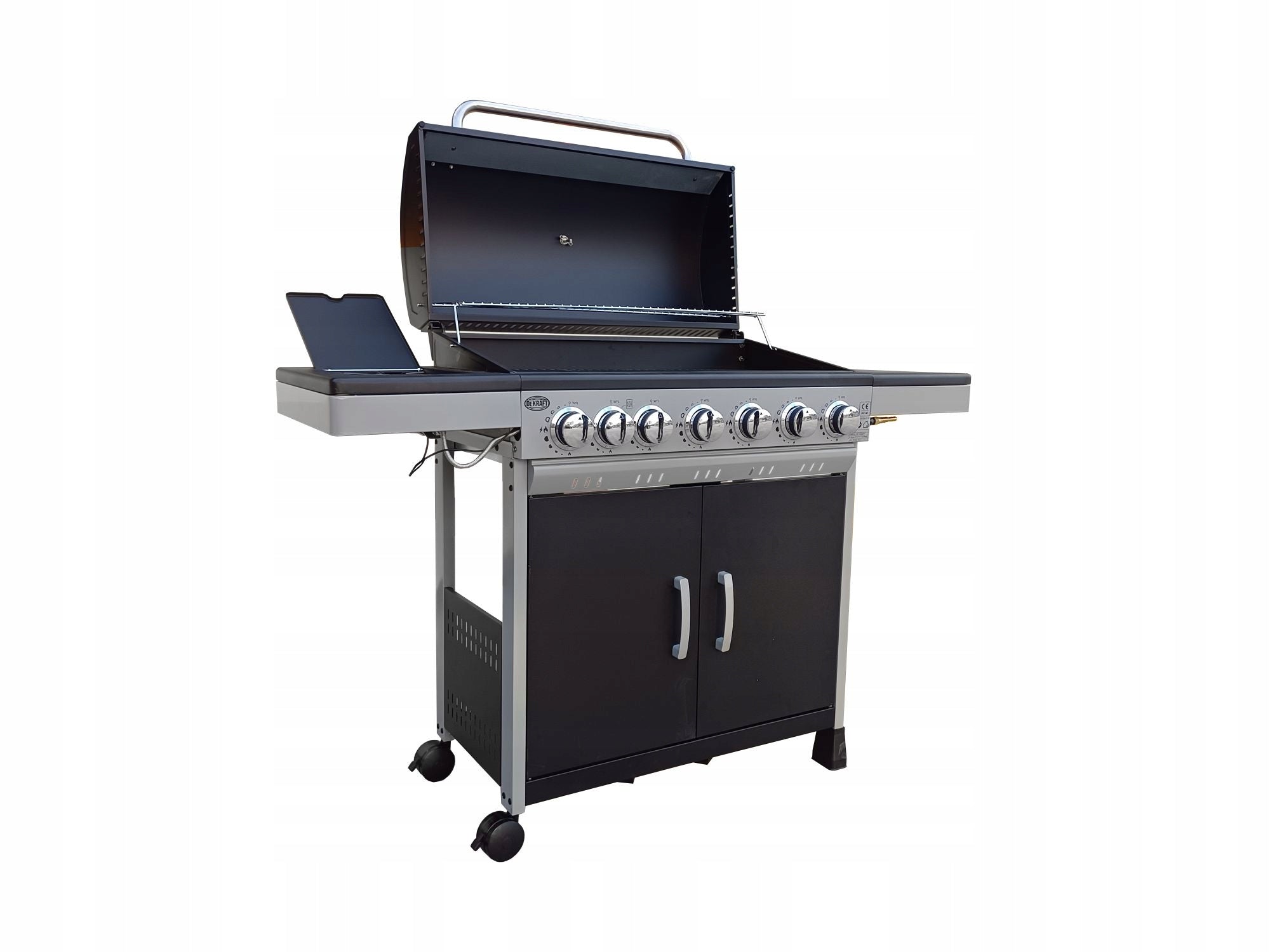 LARGE GAS GRILL DEKRAFT 6+1 BURNERS COVER HOSE REDUCER CAST IRON GRATE Number of burners 7