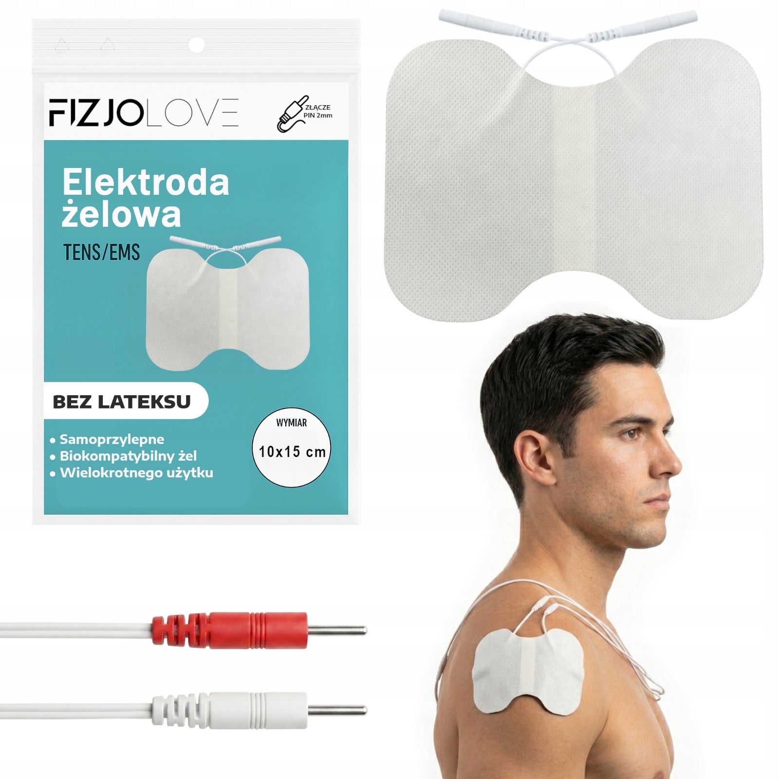 LARGE GEL ELECTRODE ELECTROSTIMULATOR TENS/EMS ELECTRODES 10x15 CM BUTTERFLY