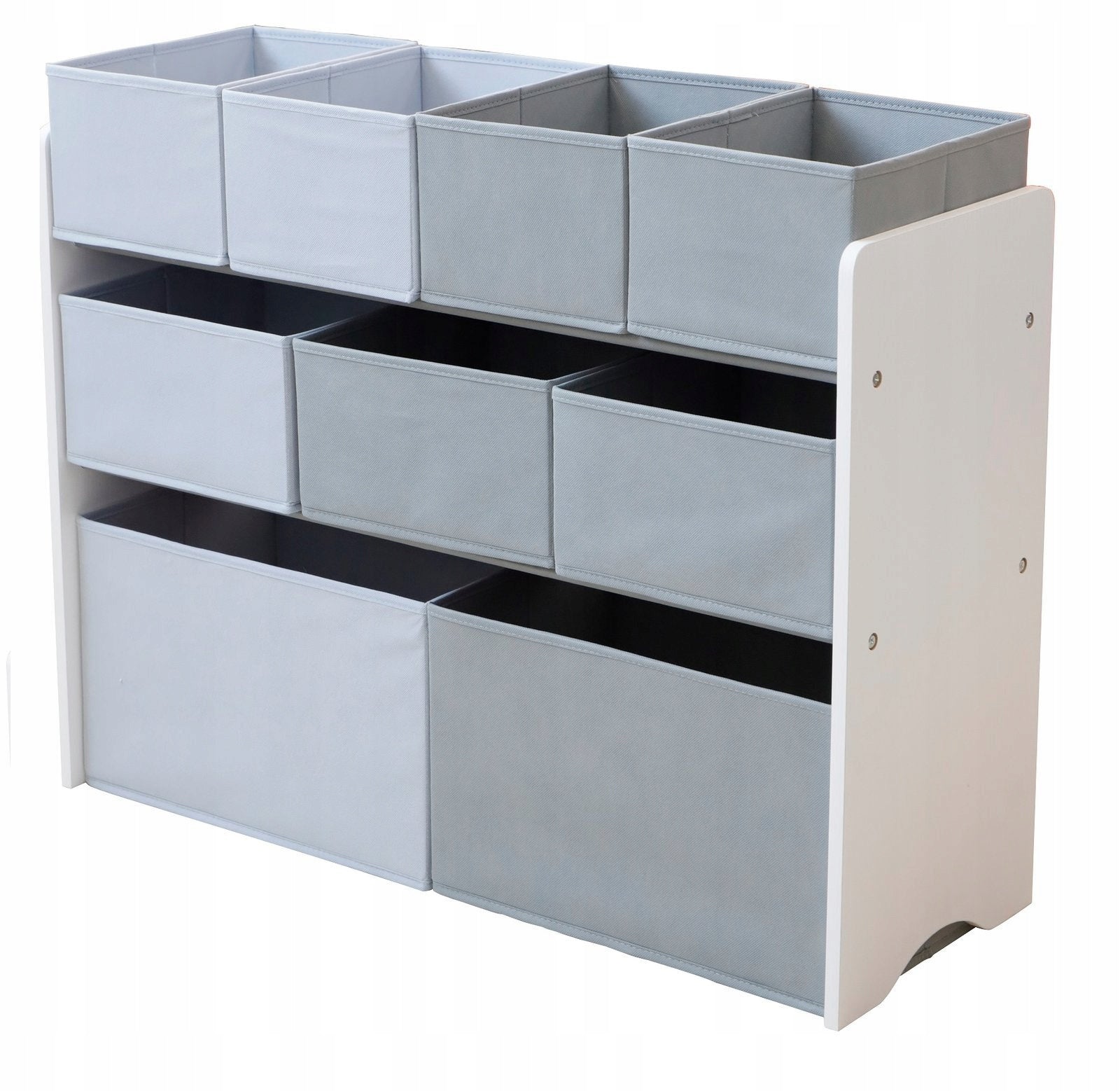 LARGE GRAY WHITE BOOKCASE ORGANIZER BASKET CONTAINERS FOR CHILDREN'S TOYS
