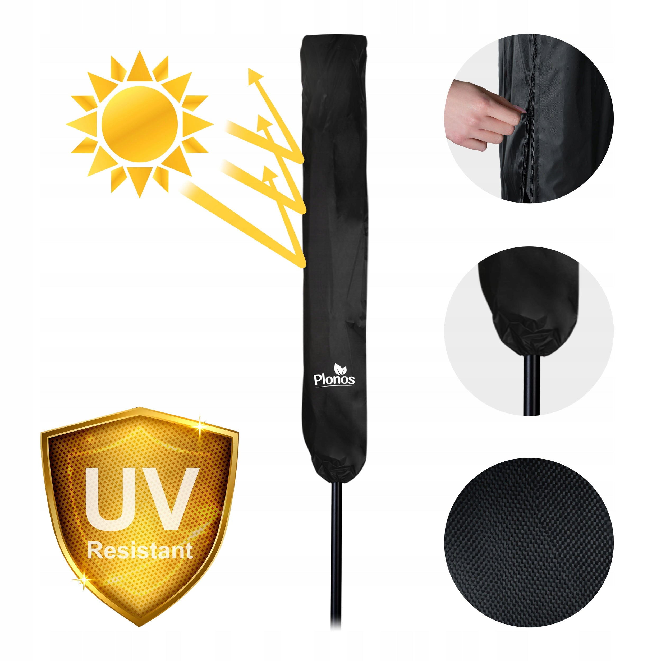 LARGE Garden Umbrella 300cm Balcony Adjustable Folding + Cover Product weight with unit packaging 5.7 kg