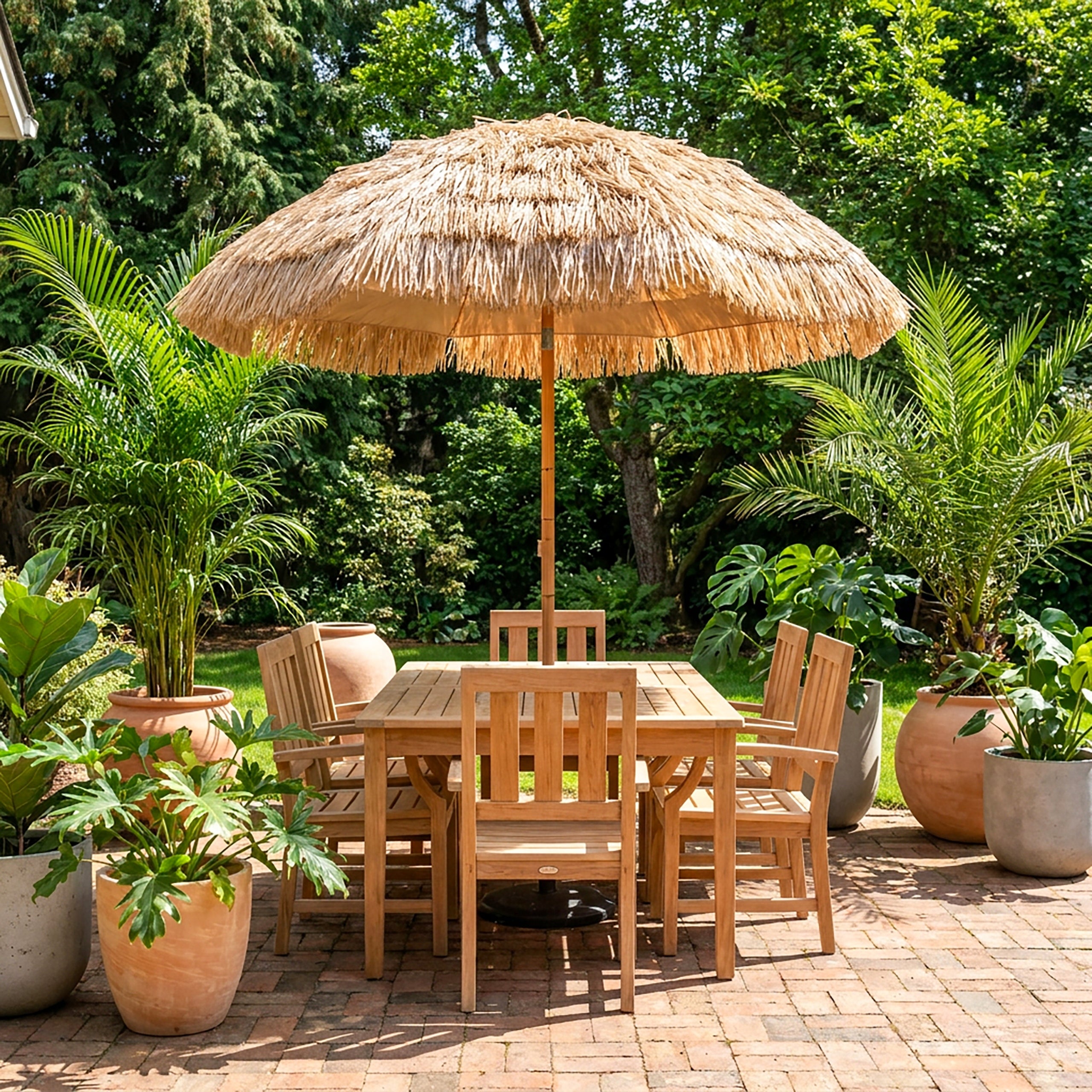 LARGE HAWAIIAN BEACH UMBRELLA 160 CM FOR BALCONY TERRACE GARDEN XXL Packaging status original