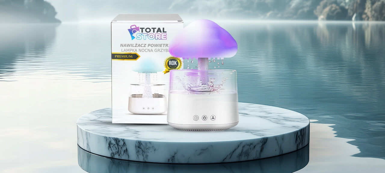 LARGE HUMIDIFIER MUSHROOM NIGHT LIGHT DIFFUSER RAIN LED + 3 OILS EAN (GTIN) 5907856081199