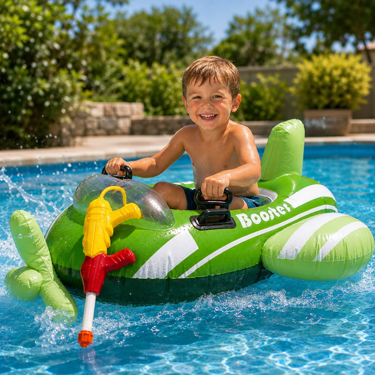 LARGE INFLATABLE AIRPLANE FOR CHILDREN WATER GUN POOL BEACH 50KG 3+ Brand Playtive
