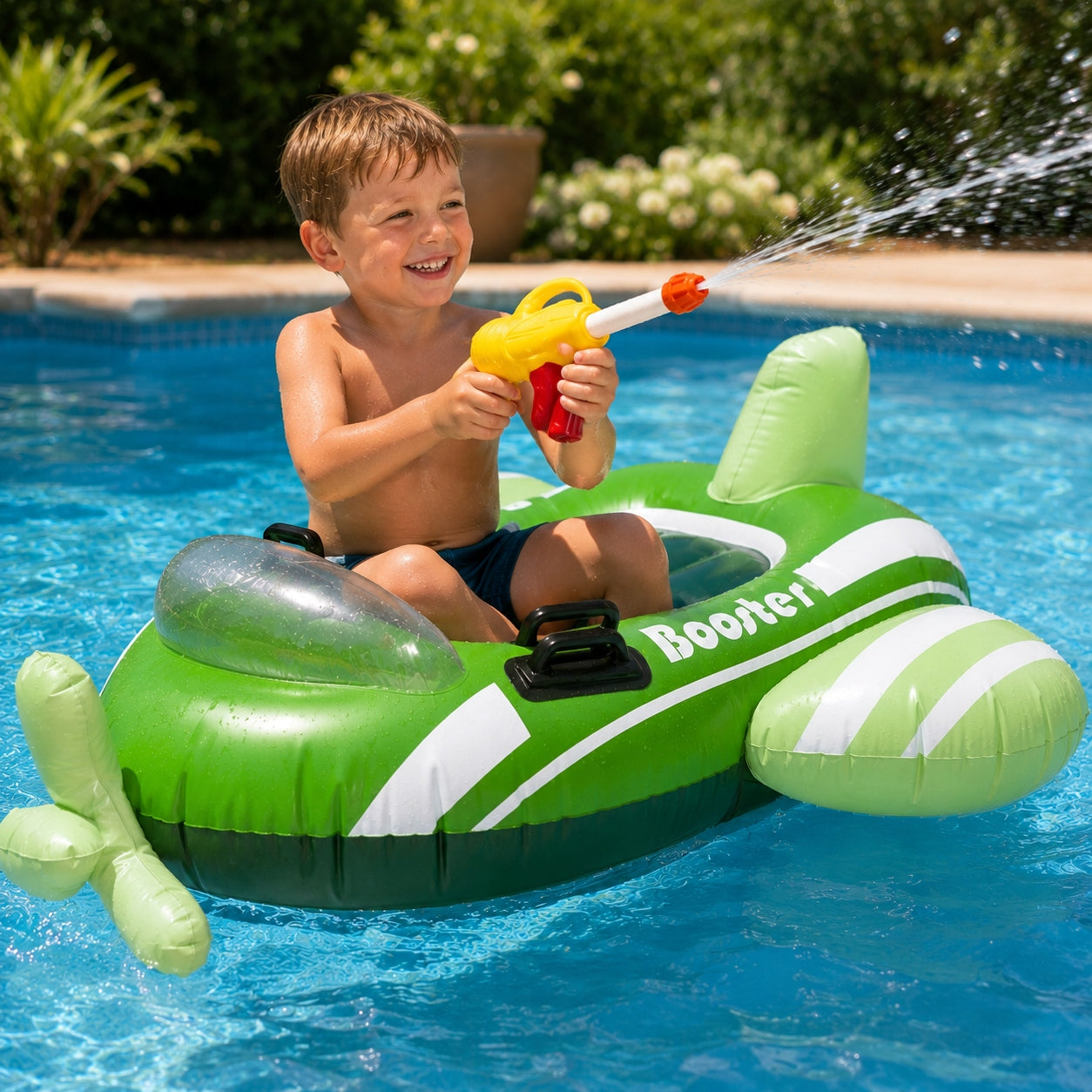 LARGE INFLATABLE AIRPLANE FOR CHILDREN WATER GUN POOL BEACH 50KG 3+ Manufacturer code PLAYTIVE PONT.