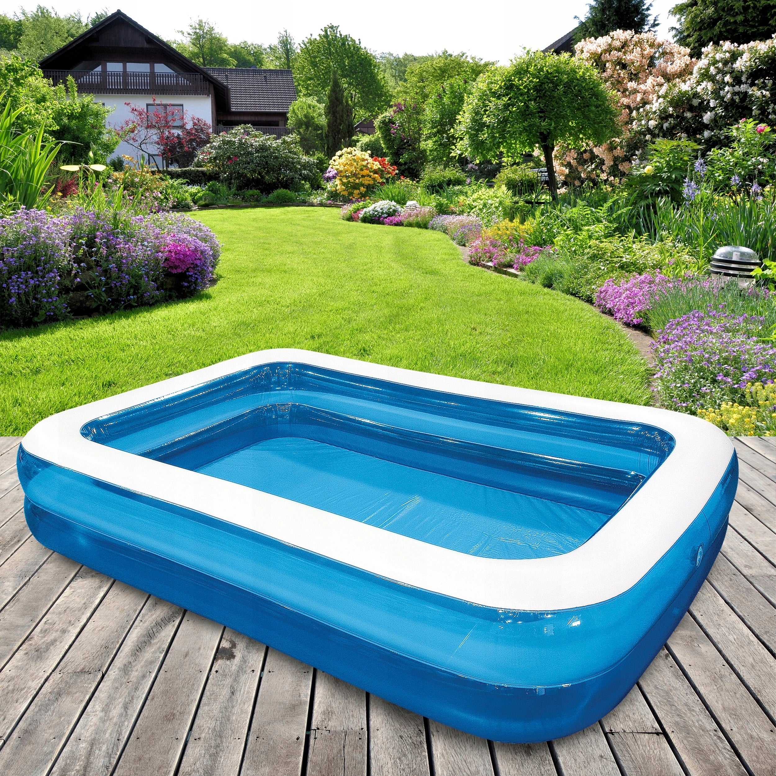 LARGE INFLATABLE GARDEN POOL 262x175x51 cm FAMILY FOR CHILDREN RECTANGULAR EAN (GTIN) 6917553768971