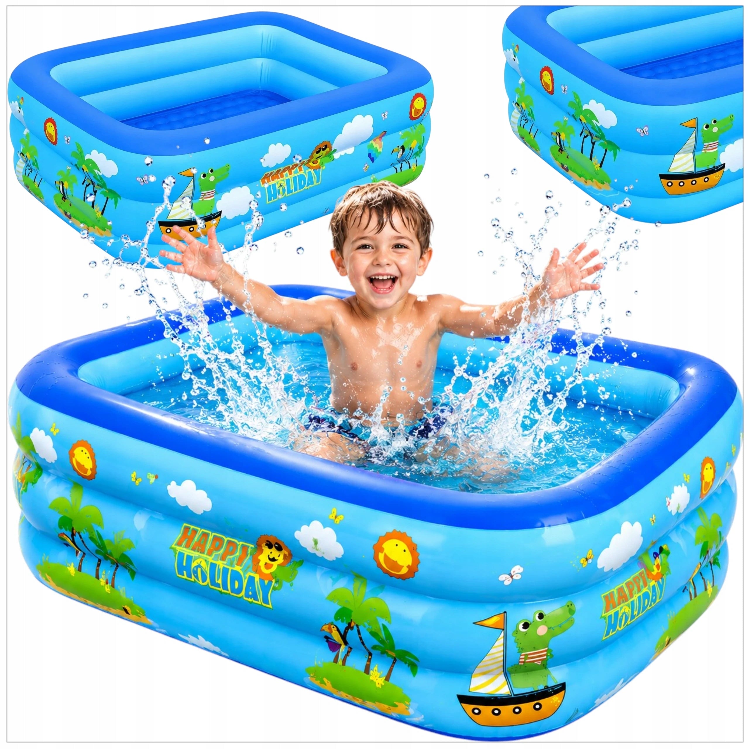 LARGE INFLATABLE POOL FOR CHILDREN GARDEN FAMILY FOR SUMMER 120X85X45 CM Packaging status original