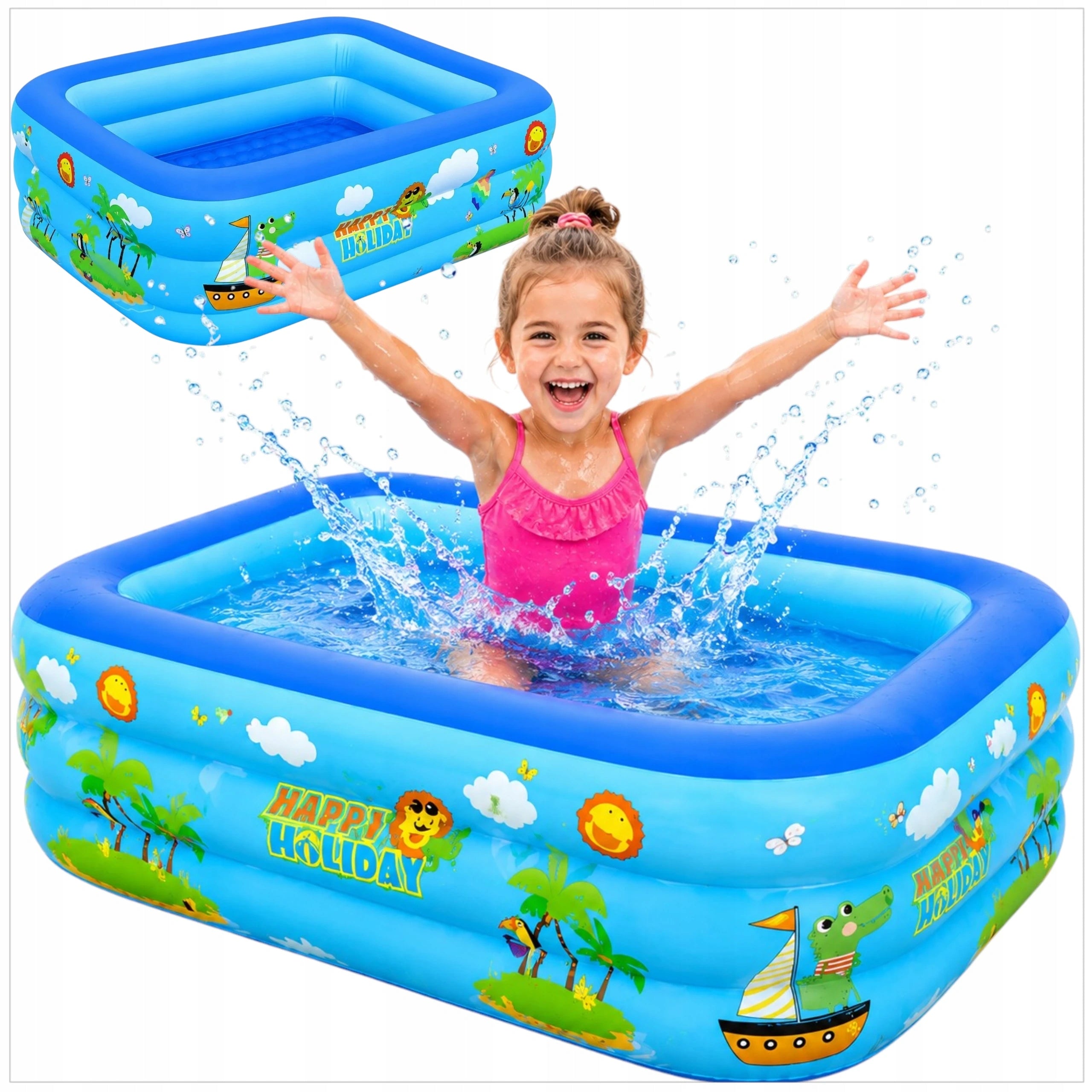 LARGE INFLATABLE POOL FOR CHILDREN GARDEN FAMILY FOR SUMMER 120X85X45 CM