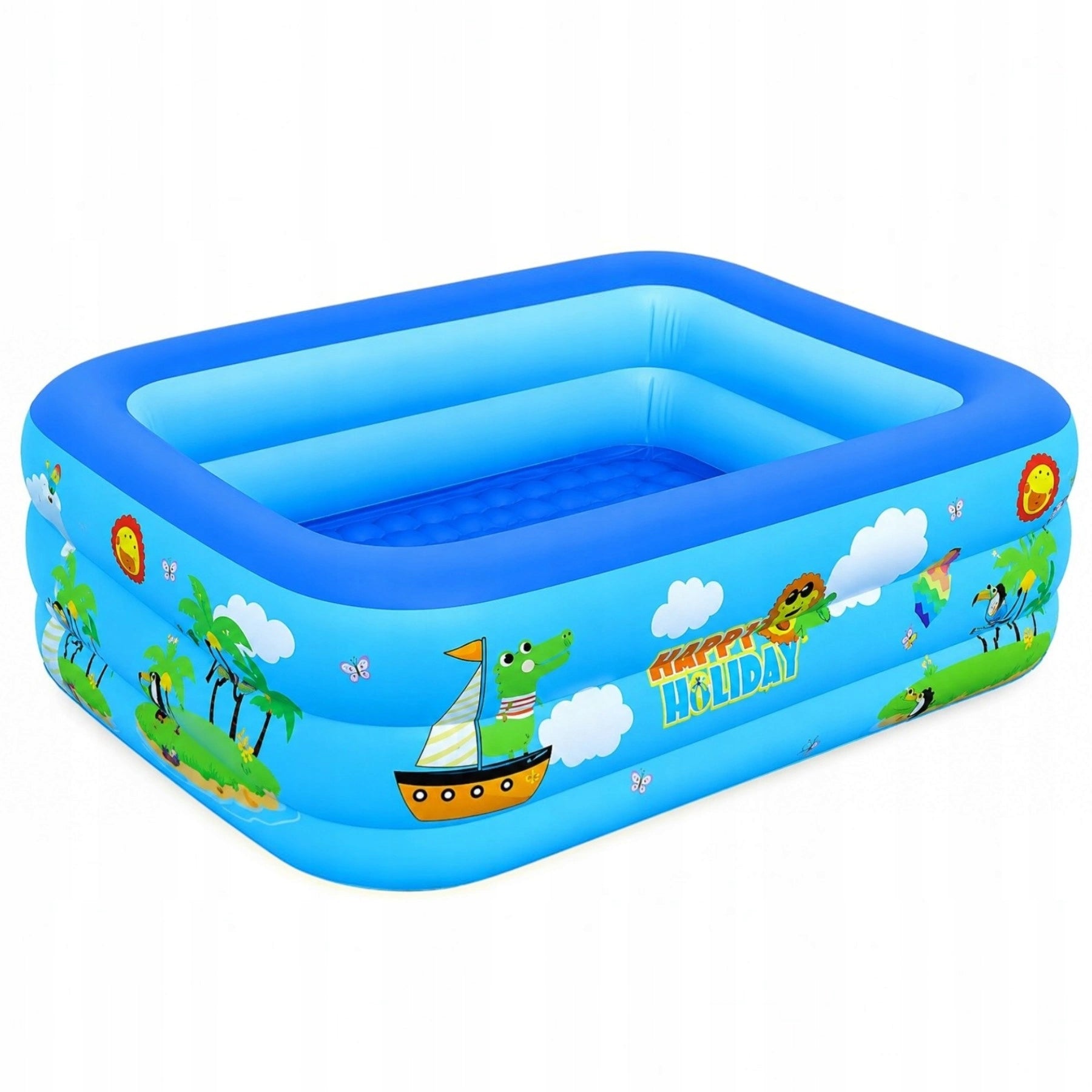 LARGE INFLATABLE POOL FOR CHILDREN GARDEN FAMILY FOR SUMMER 150X110X56 OCEAN Height 56 cm