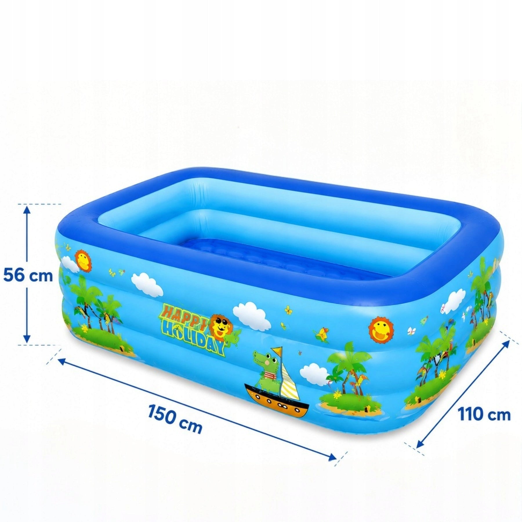 LARGE INFLATABLE POOL FOR CHILDREN GARDEN FAMILY FOR SUMMER 150X110X56 OCEAN Manufacturer code 5907419788121