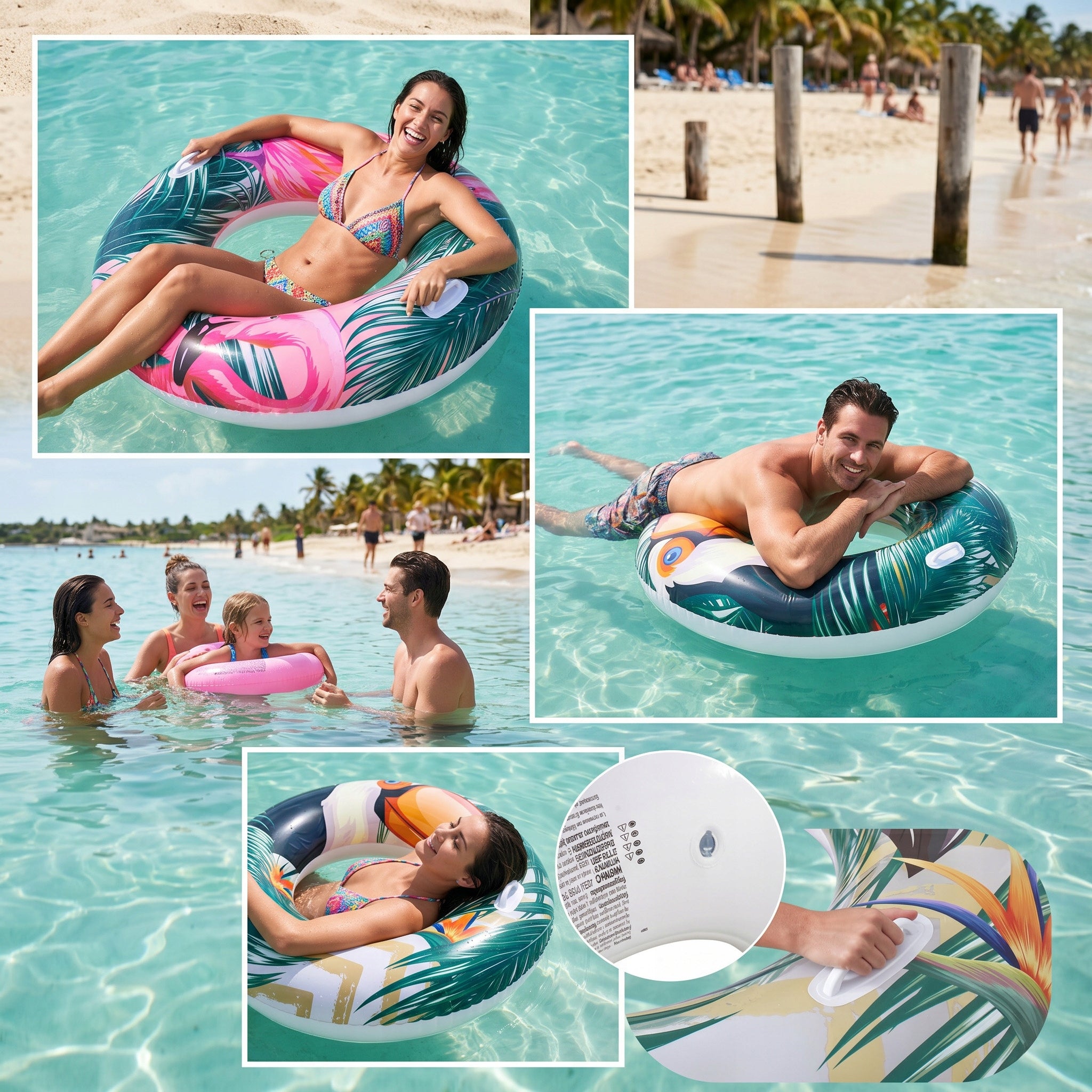 LARGE INFLATABLE WHEEL FOR SWIMMING WITH BEACH HOLDERS POOL 115cm Manufacturer code 6920388661966