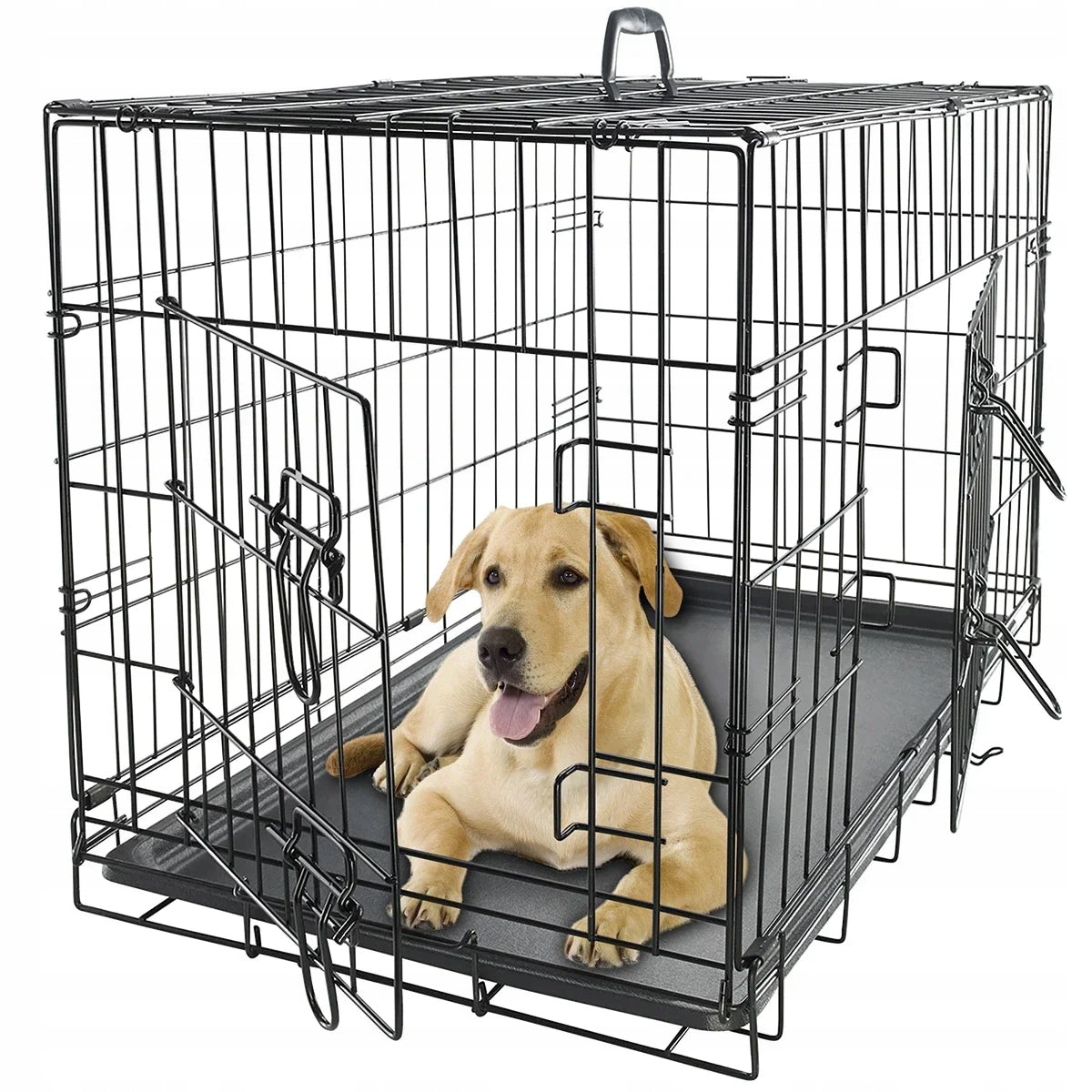 LARGE KENEL CAGE METAL DOG PLAYPEN TRANSPORTER 60x45cm BREED small M Product height 53 cm