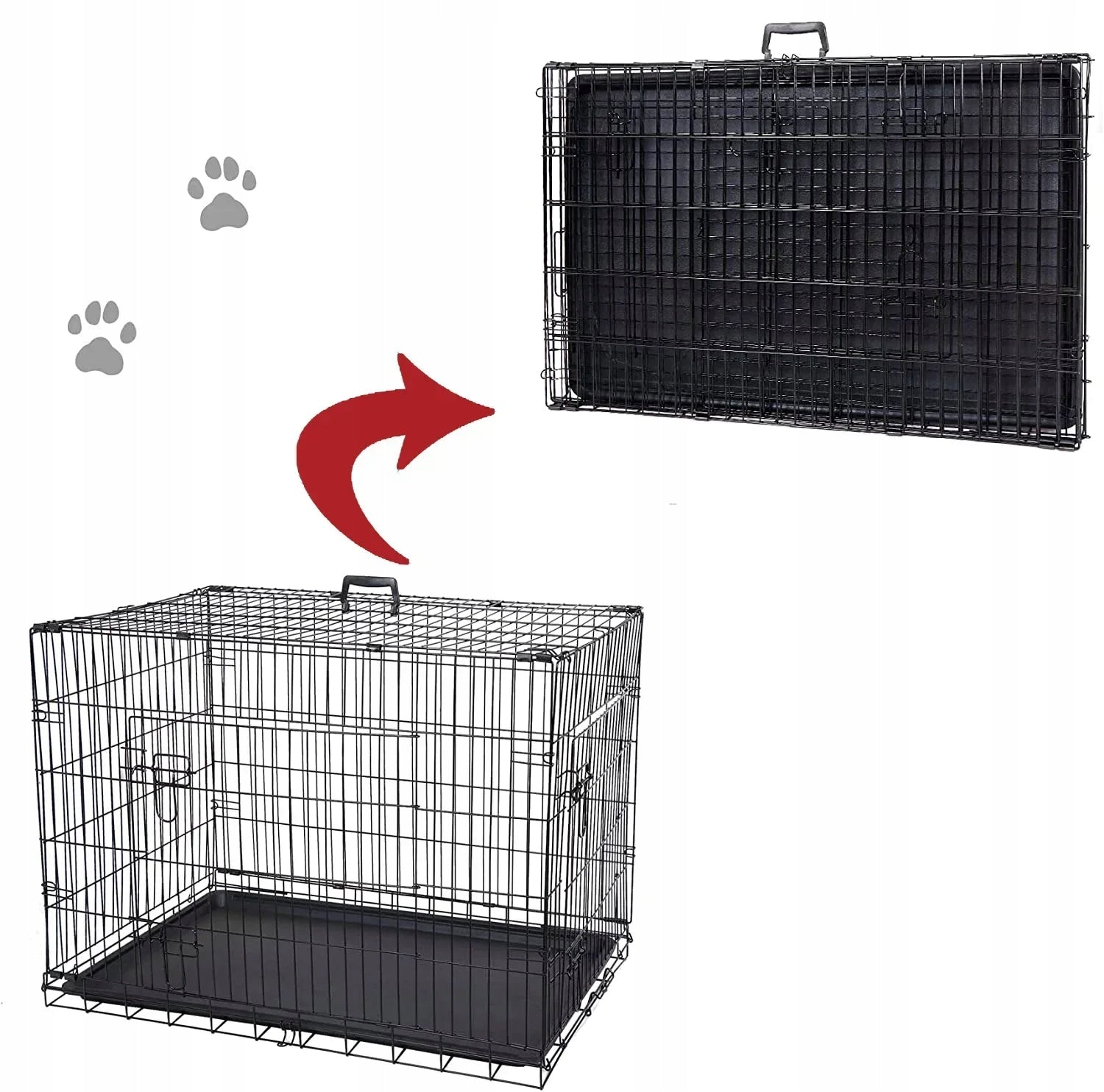 LARGE KENEL CAGE METAL PLAYPEN FOR DOG TRANSPORTER 122x76cm BREED LARGE Packaging status original