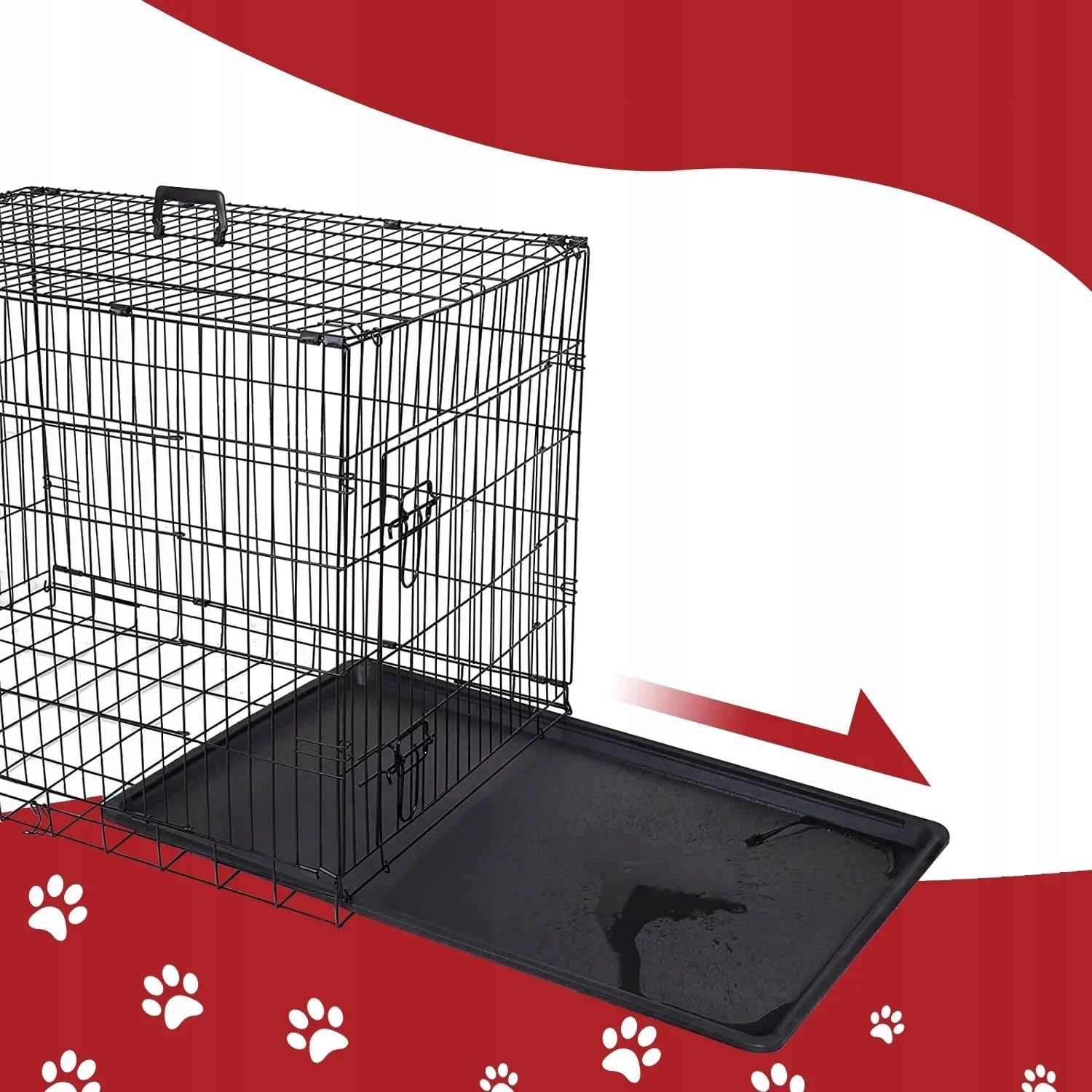 LARGE KENEL CAGE METAL PLAYPEN FOR DOG TRANSPORTER 122x76cm BREED LARGE Trade name RSHLA123