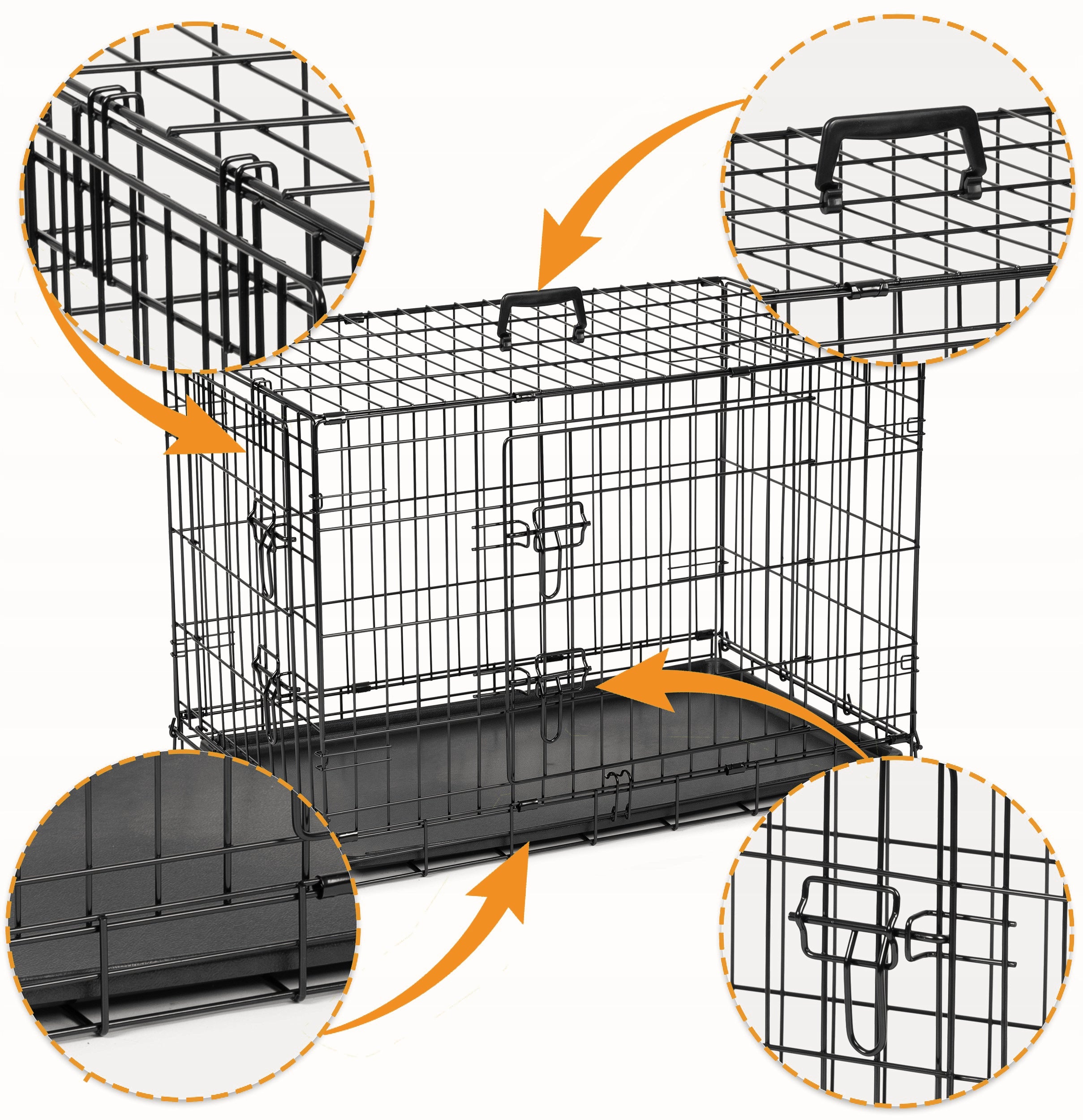 LARGE KENNEL CAGE METAL PLAYPEN Transporter for DOG DOGS 78x60x56 cm M Manufacturer code GLOBANI-KDP-04