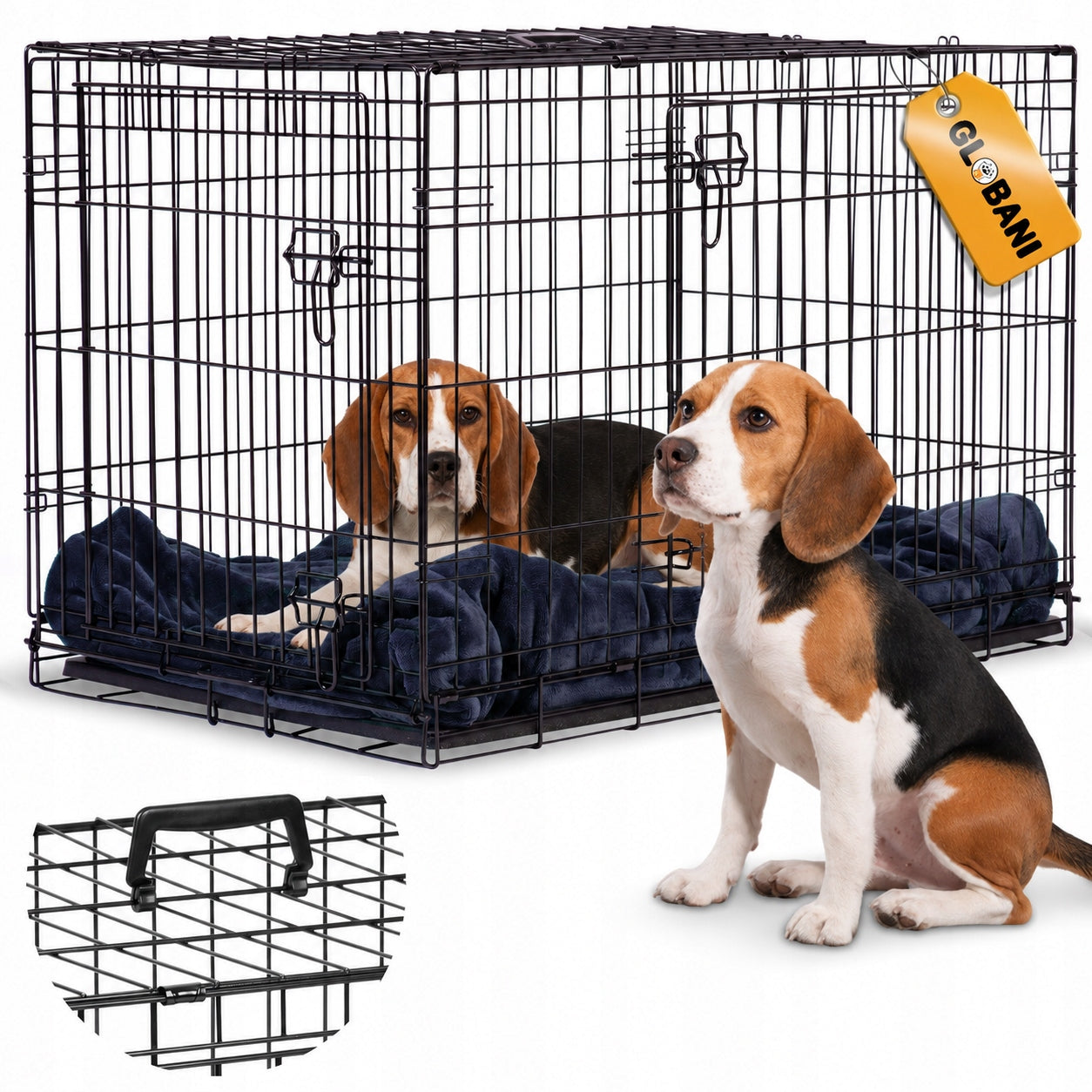 LARGE KENNEL CAGE METAL PLAYPEN Transporter for DOG DOGS 78x60x56 cm M