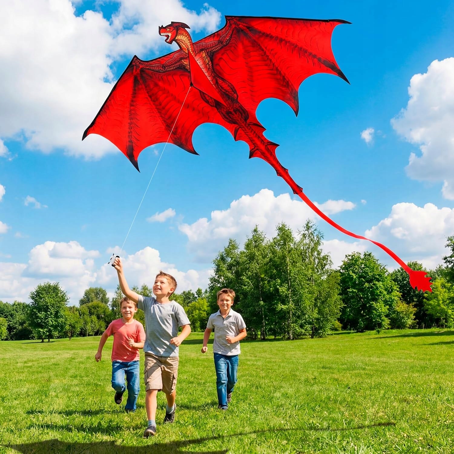 LARGE KITE DRAGON COLORFUL FOR CHILDREN ADULT STRING 100m FUN Brand JOYIN