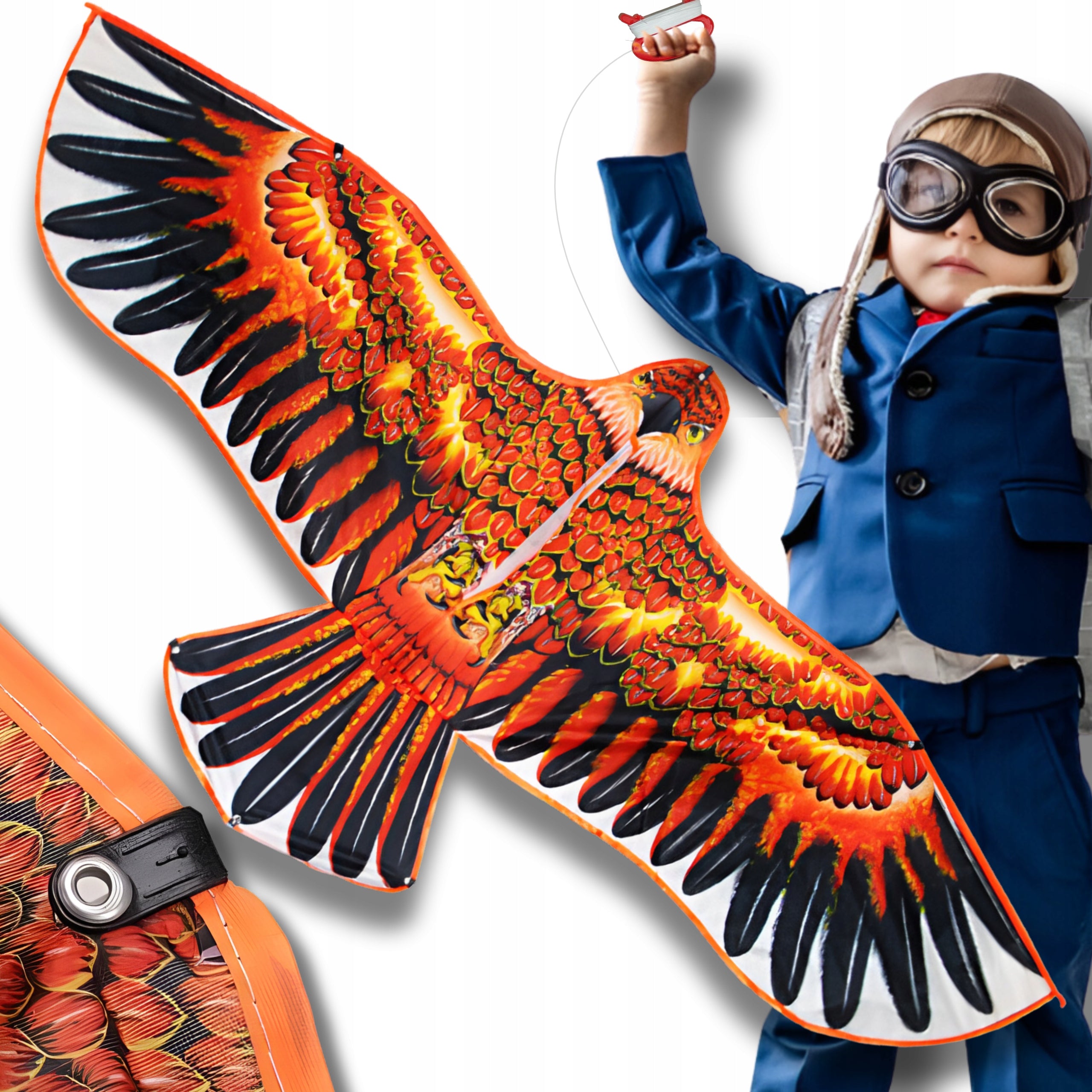 LARGE KITE XL DETERRENT BIRD EAGLE HAWK cord GIFT 110CM
