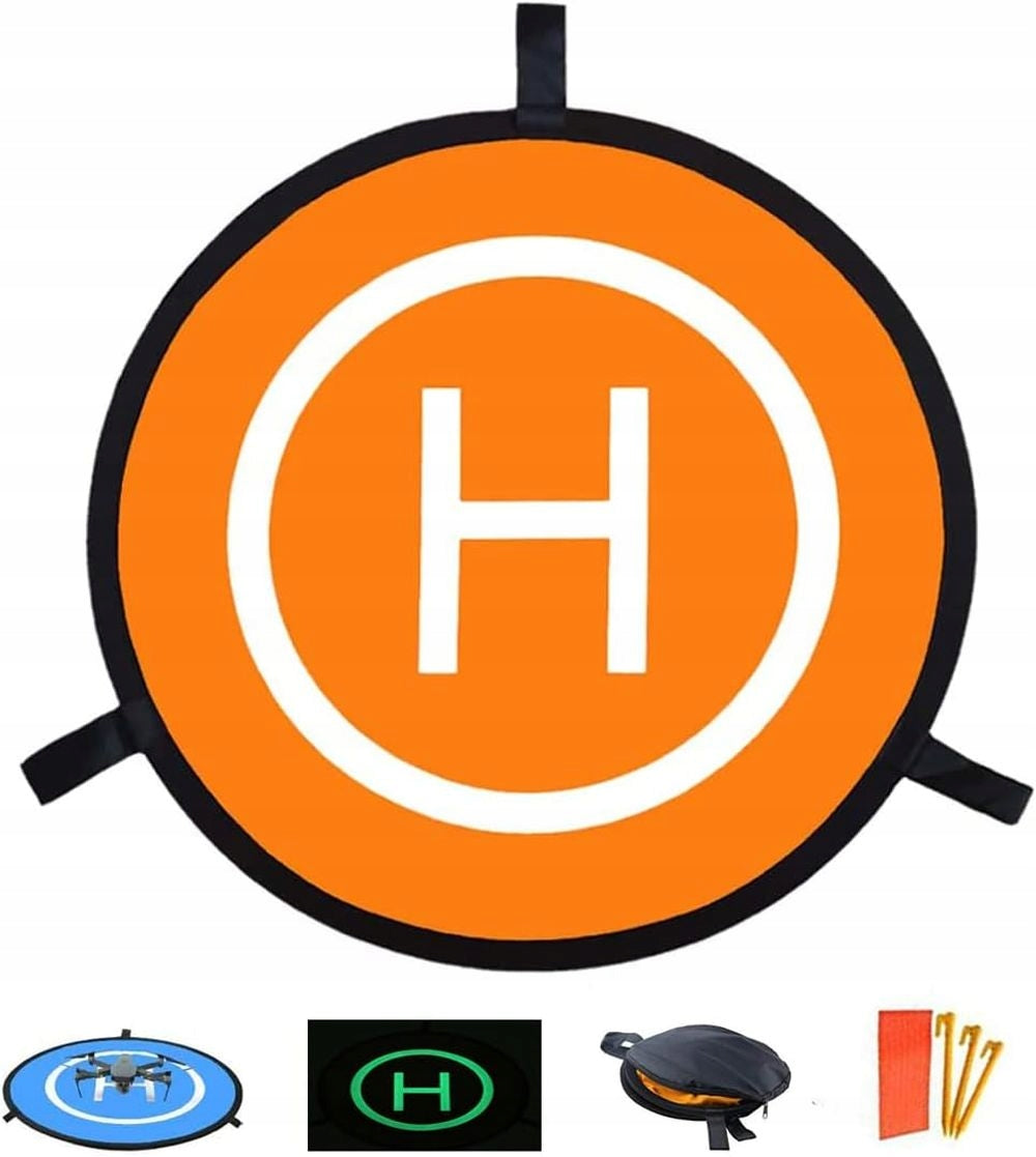 LARGE MAT LANDING PAD FOR DRONE 75CM FLUORESCENT Batteries included no