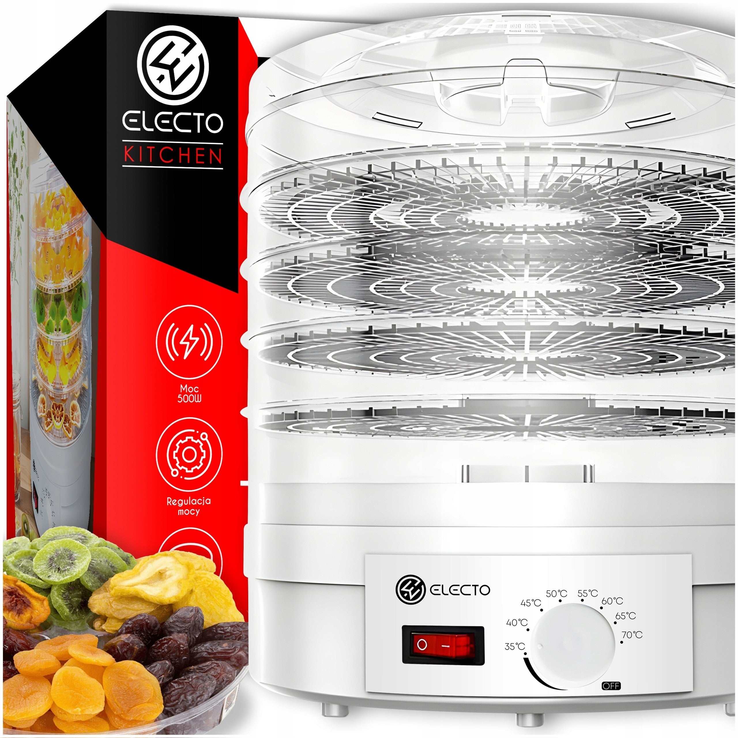 LARGE MUSHROOM DRYER FOOD FRUIT HERBS 500W + TEMPERATURE CONTROL