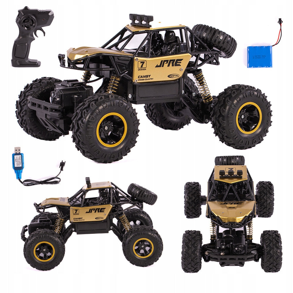 LARGE OFF-ROAD CAR RC 4x4 REMOTE CONTROLLED 2.4GHz BATTERY GOLD
