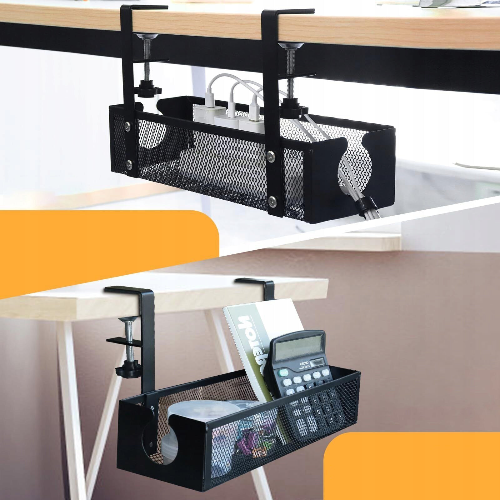 LARGE ORGANIZER SHELF WIRE HANGER CABLES UNDER DESK TOP GRILLE Manufacturer code 6906585922406