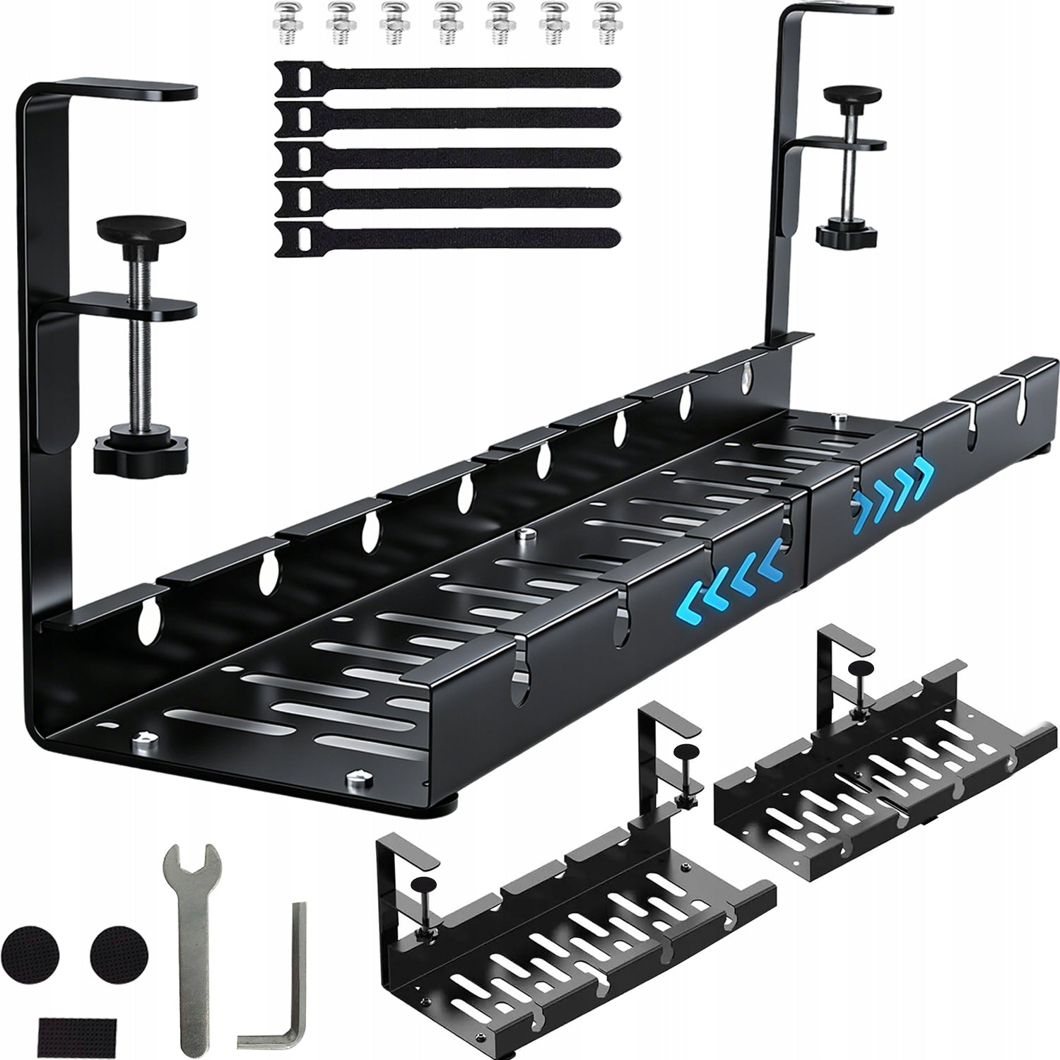 LARGE ORGANIZER SHELF WIRE HANGER CABLES UNDER DESK TOP GRILLE
