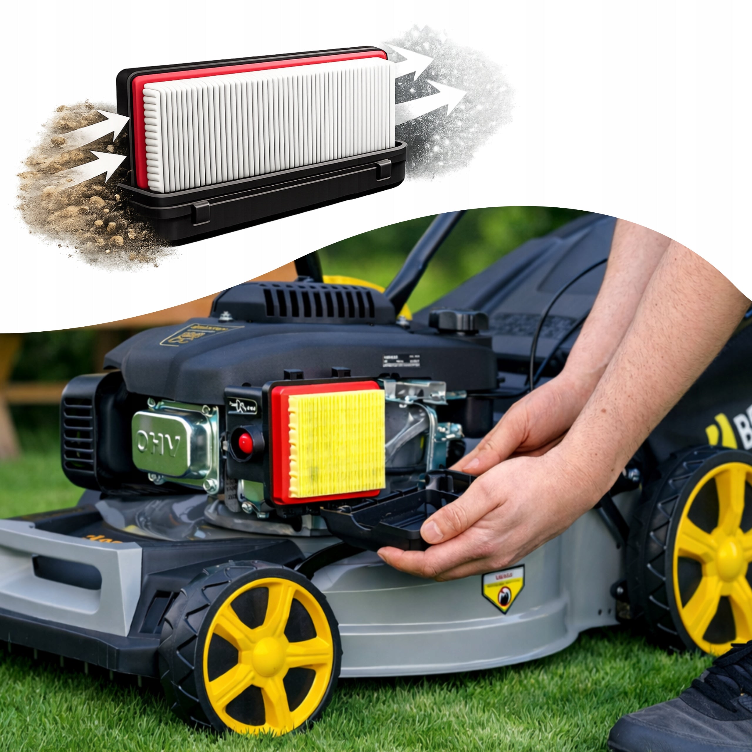 LARGE PETROL MOWER WITH GRASS DRIVE 196CC 53CM OHV LONCIN Model BE0002862