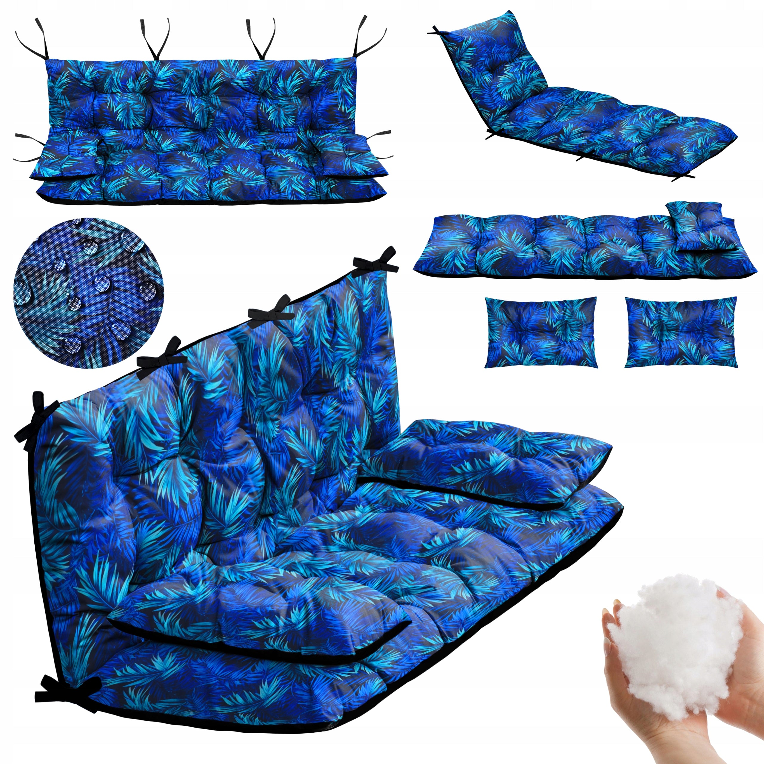 LARGE PILLOW FOR SWING GARDEN BENCH 180x60x50 CM WATERPROOF XXXL