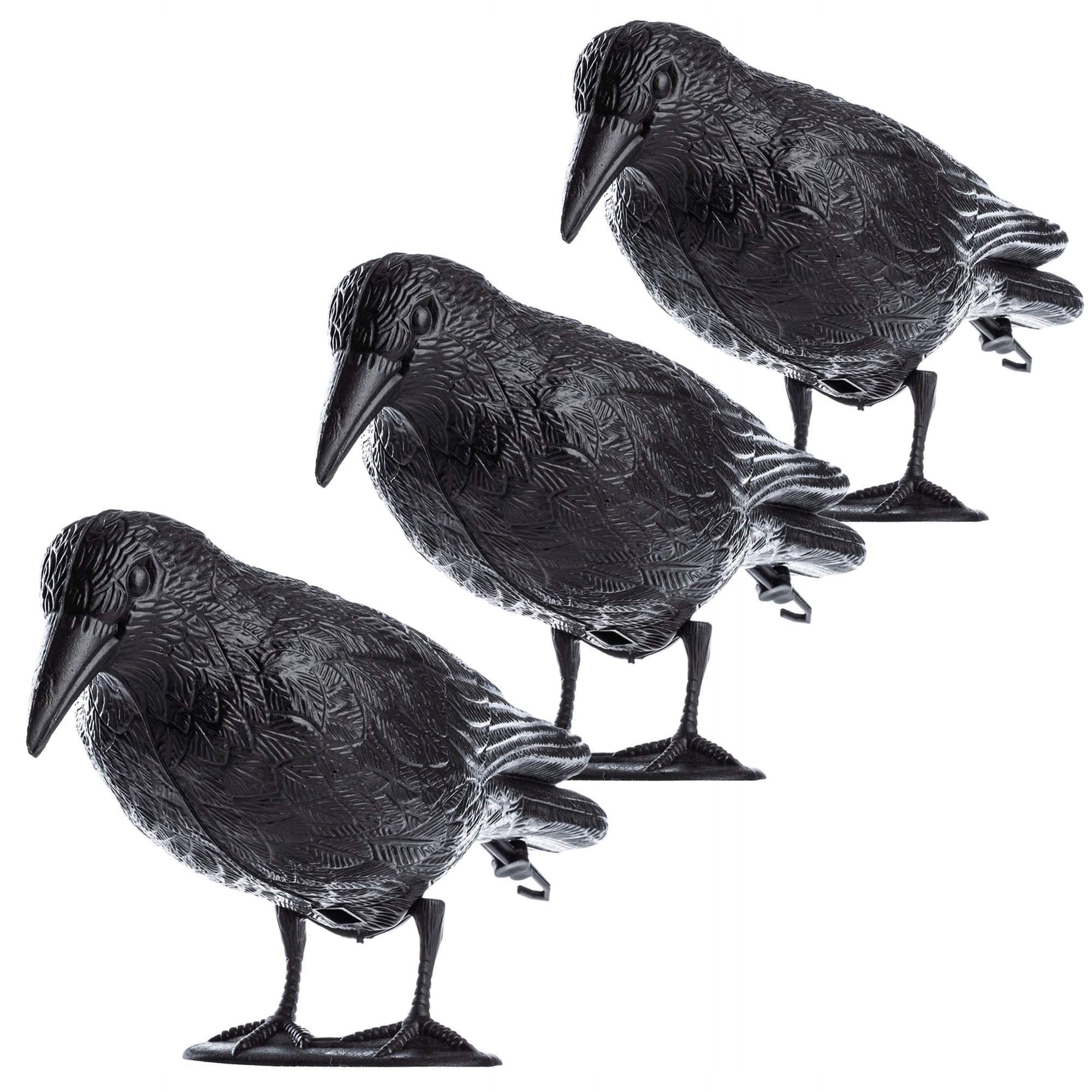 LARGE RAVEN PIGEON BIRD REPELLENT STARLINGS BIRDS FOR BALCONY BLACK 3 PACK