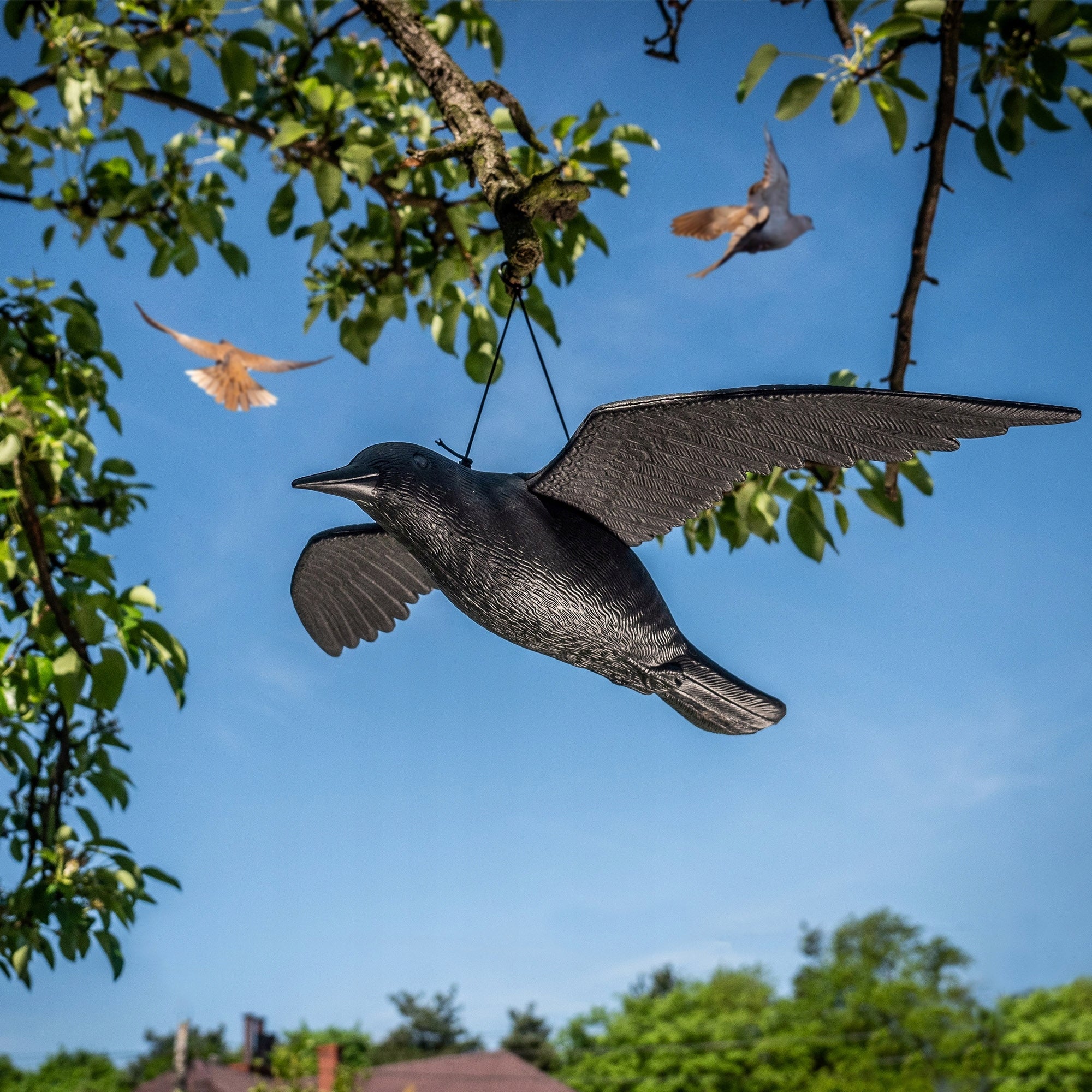 LARGE RAVEN PIGEON BIRD REPELLENT STARLINGS BIRDS IN FLIGHT FOR BALCONY 2 PACK Manufacturer code K4435