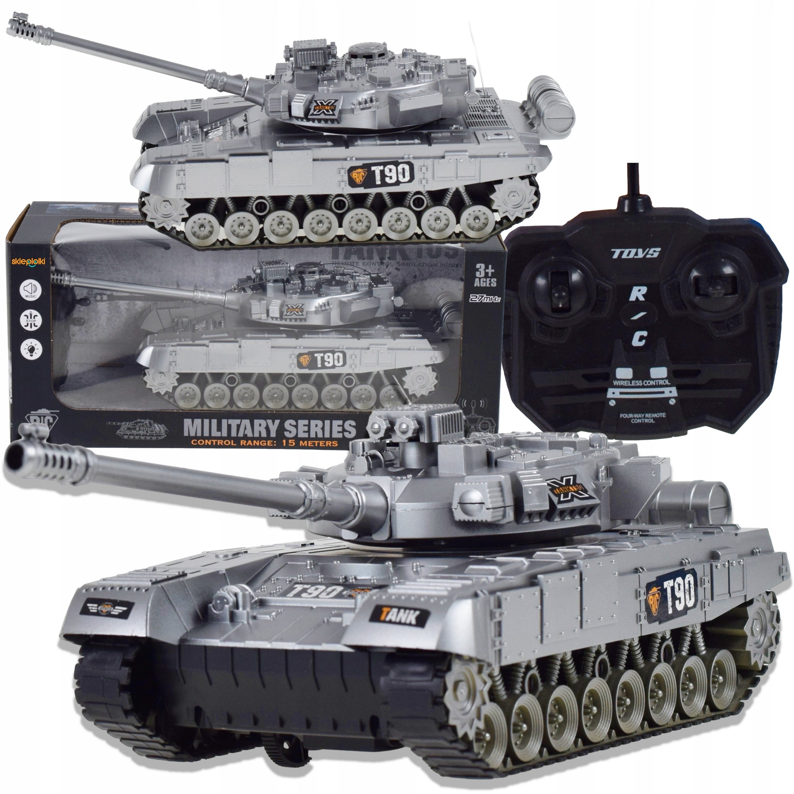 LARGE RC REMOTE CONTROLLED TANK with Rotating Tower Sound and Light