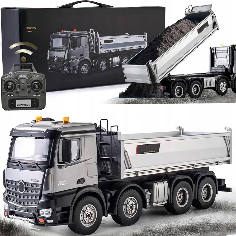 LARGE REMOTE CONTROLLED TIPPER HUINA 1536 PRO METAL TWO SWIVEL AXLES