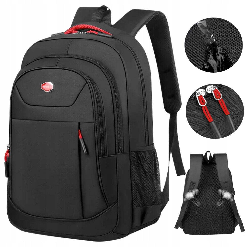LARGE ROOMY MEN'S LAPTOP BACKPACK WATERPROOF BLACK 40L Brand no brand