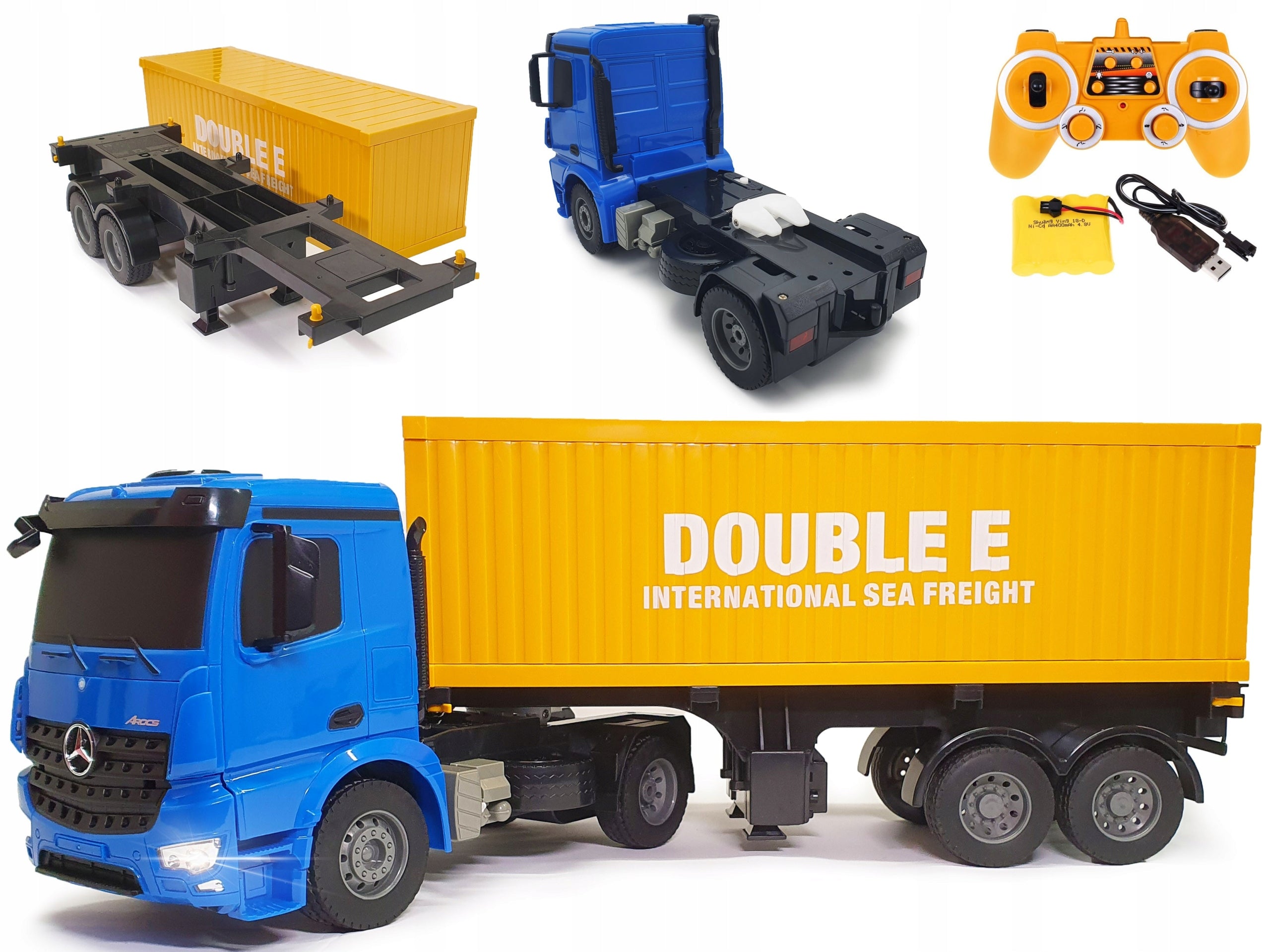 LARGE Remote Controlled Truck TIR with Semitrailer for Pilot Mercedes 2 Gears
