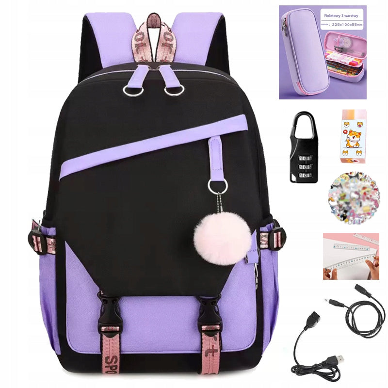 LARGE SCHOOL BACKPACK YOUTH CAPACIOUS SATCHEL PENCIL CASE FOR SCHOOL CLASS 4-6